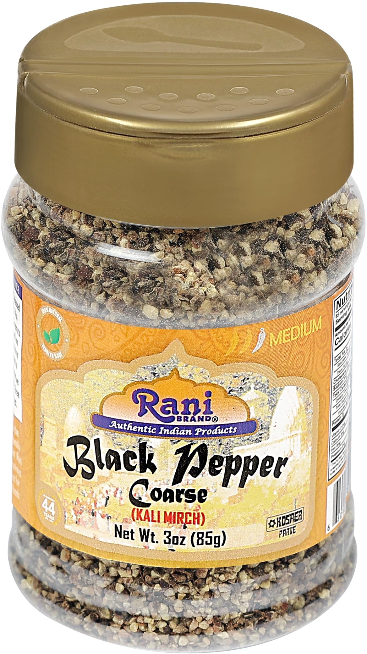 Rani Black Pepper Coarse Ground 28 Mesh (Table Grind), 3oz (85g) PET Jar ~ Gluten Friendly, Non-GMO, All Natural | Kosher - Image 7