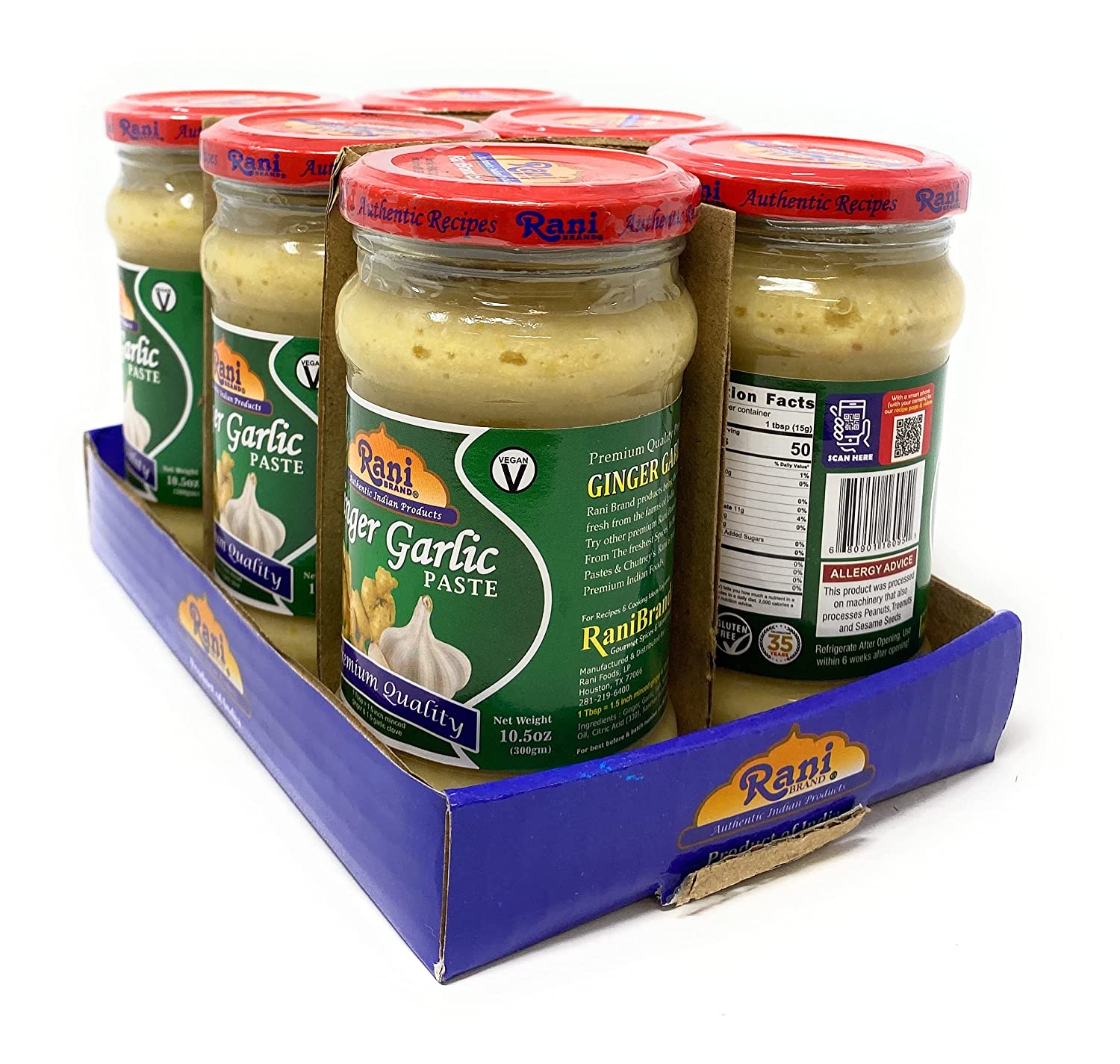 Rani Ginger-Garlic Cooking Paste 10.58oz (300g) ~ Pack of 6 ~ Vegan | Glass Jar | Gluten Free | NON-GMO | No Colors | Indian Origin - Image 5