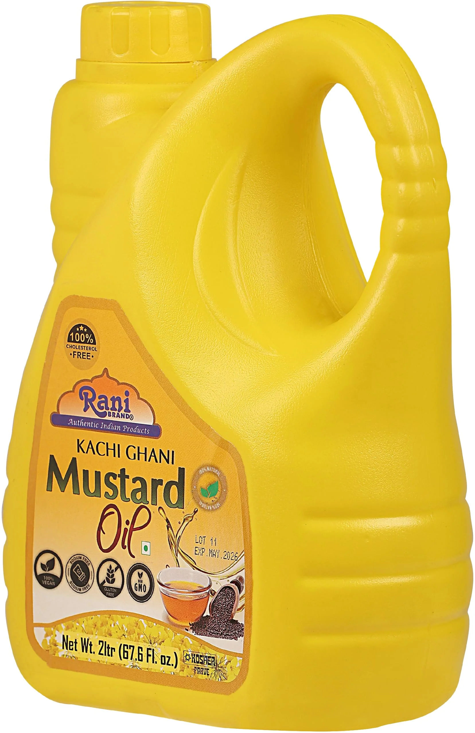 Rani Mustard Oil (Kachi Ghani) 67.6 Ounce (2 Liter) Pack of 6, NON-GMO | Gluten Free | Kosher | Vegan | 100% Natural - Image 5