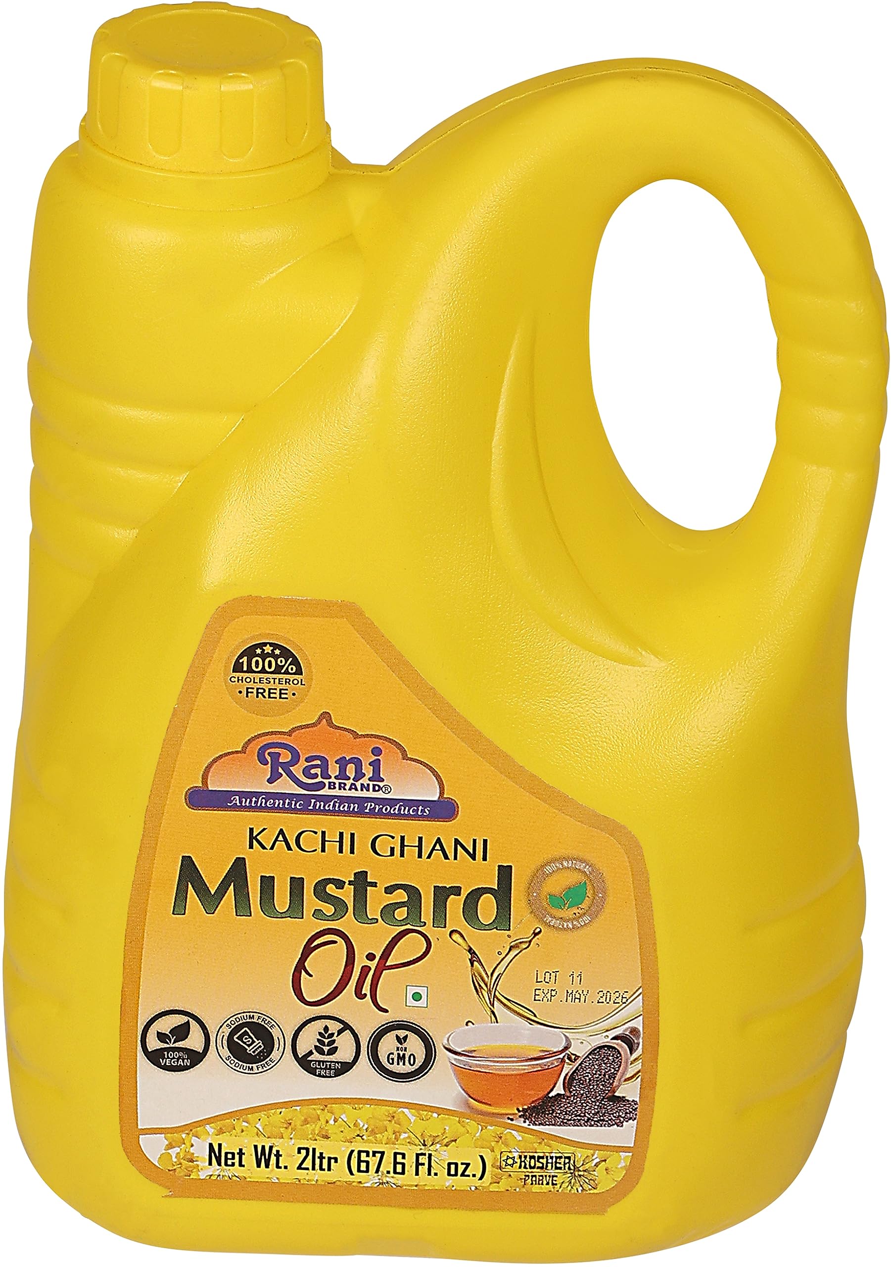 Rani Mustard Oil (Kachi Ghani) 67.6 Ounce (2 Liter) Pack of 6, NON-GMO | Gluten Free | Kosher | Vegan | 100% Natural - Image 8