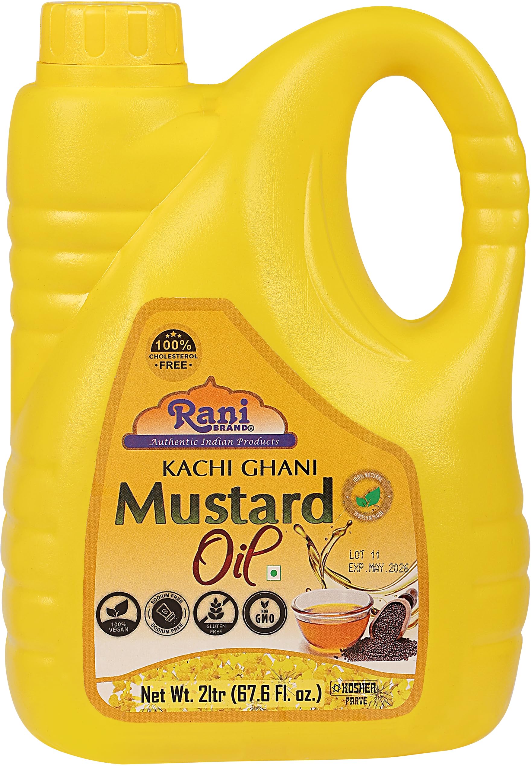 Rani Mustard Oil (Kachi Ghani) 67.6 Ounce (2 Liter) Pack of 6, NON-GMO | Gluten Free | Kosher | Vegan | 100% Natural - Image 9