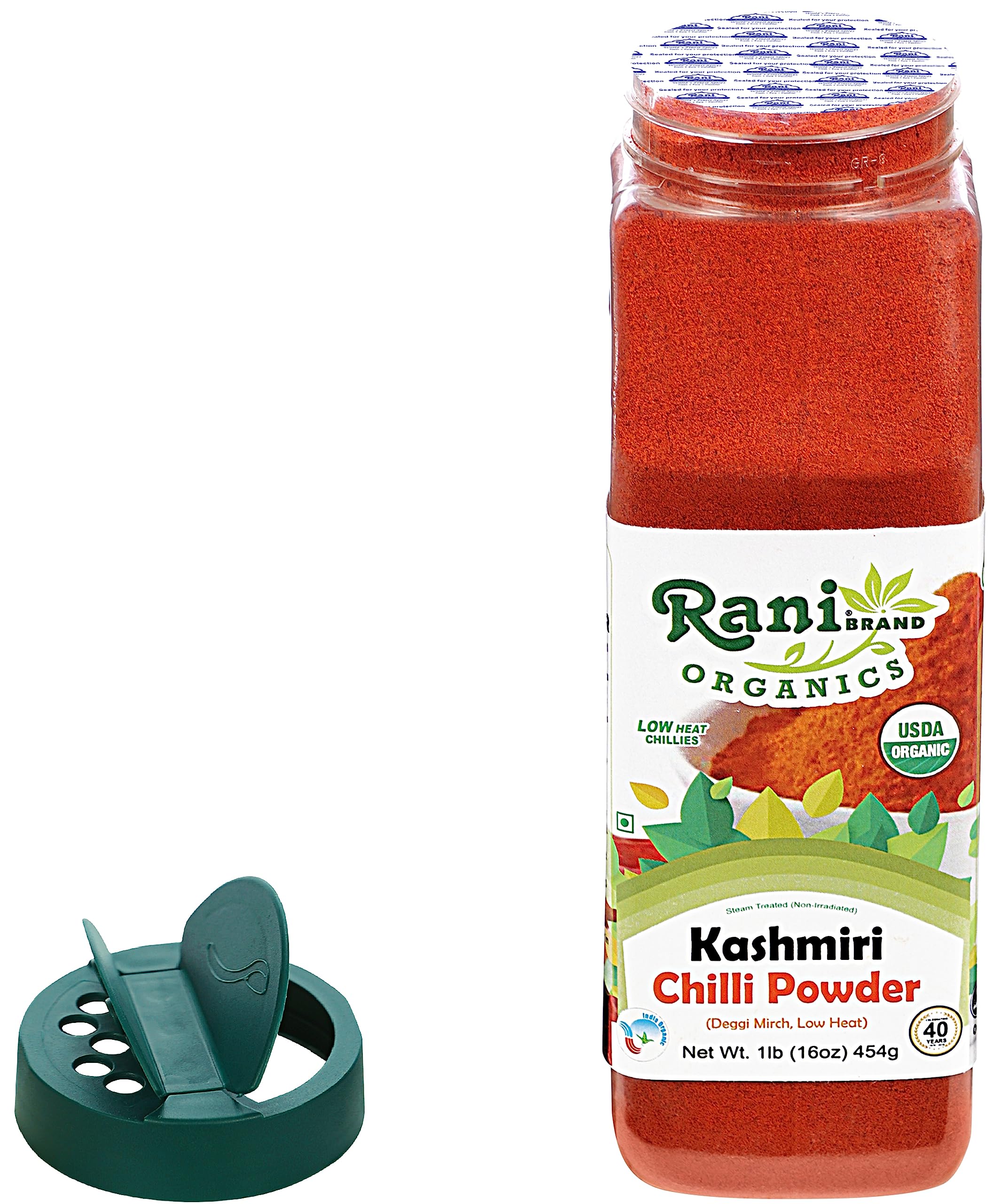 Rani Organic Kashmiri Chilli Powder (Deggi Mirch, Low Heat) 16oz (1lb) 454g PET Jar ~ All Natural | Vegan | Gluten Friendly | NON-GMO | Indian Origin | USDA Certified Organic - Image 6