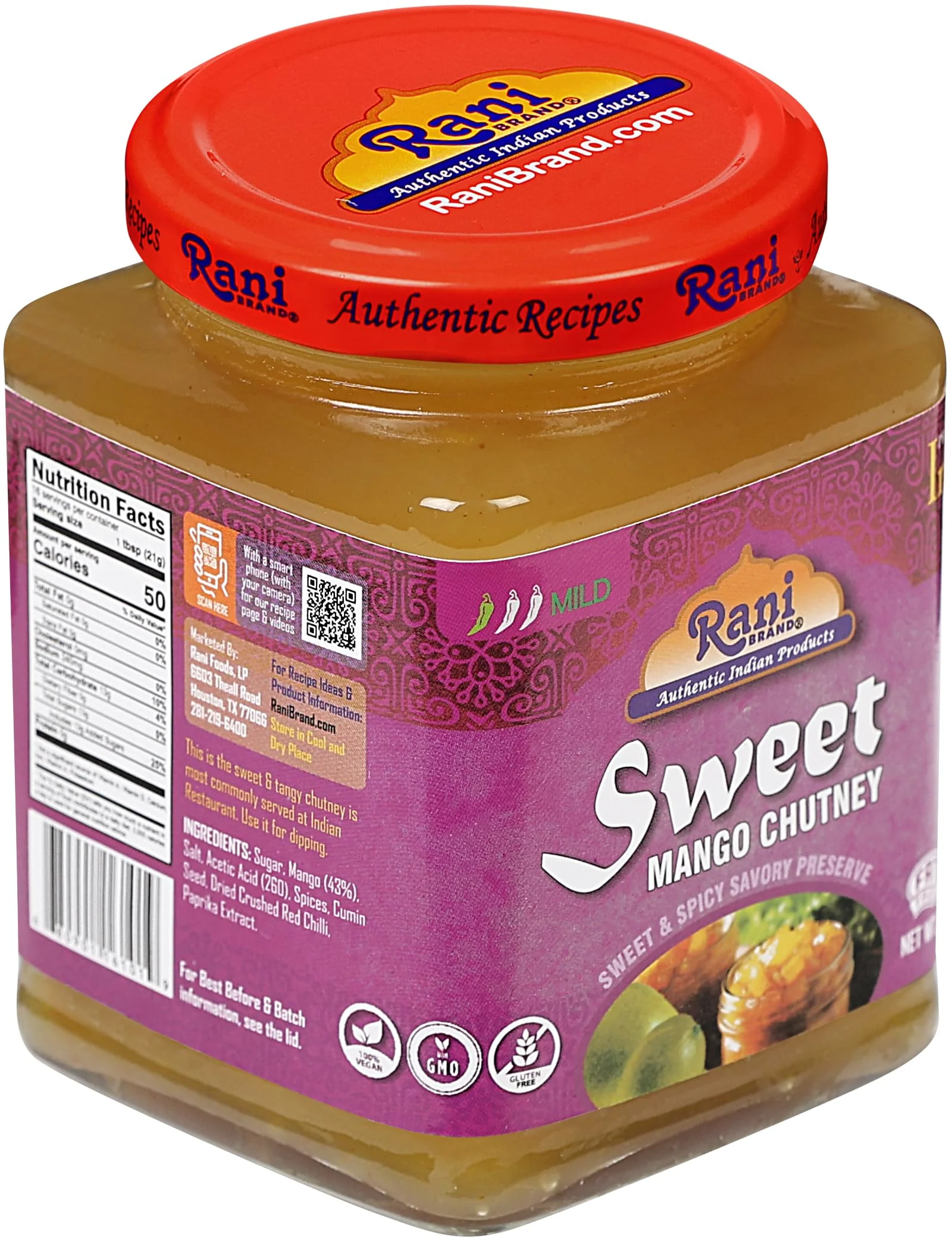 Rani Sweet Mango Chutney (Indian Preserve) 12.3oz (350g) Glass Jar, Ready to eat, Vegan, Pack of 5+1 ~ Gluten Free, All Natural, NON-GMO, Kosher - Image 9