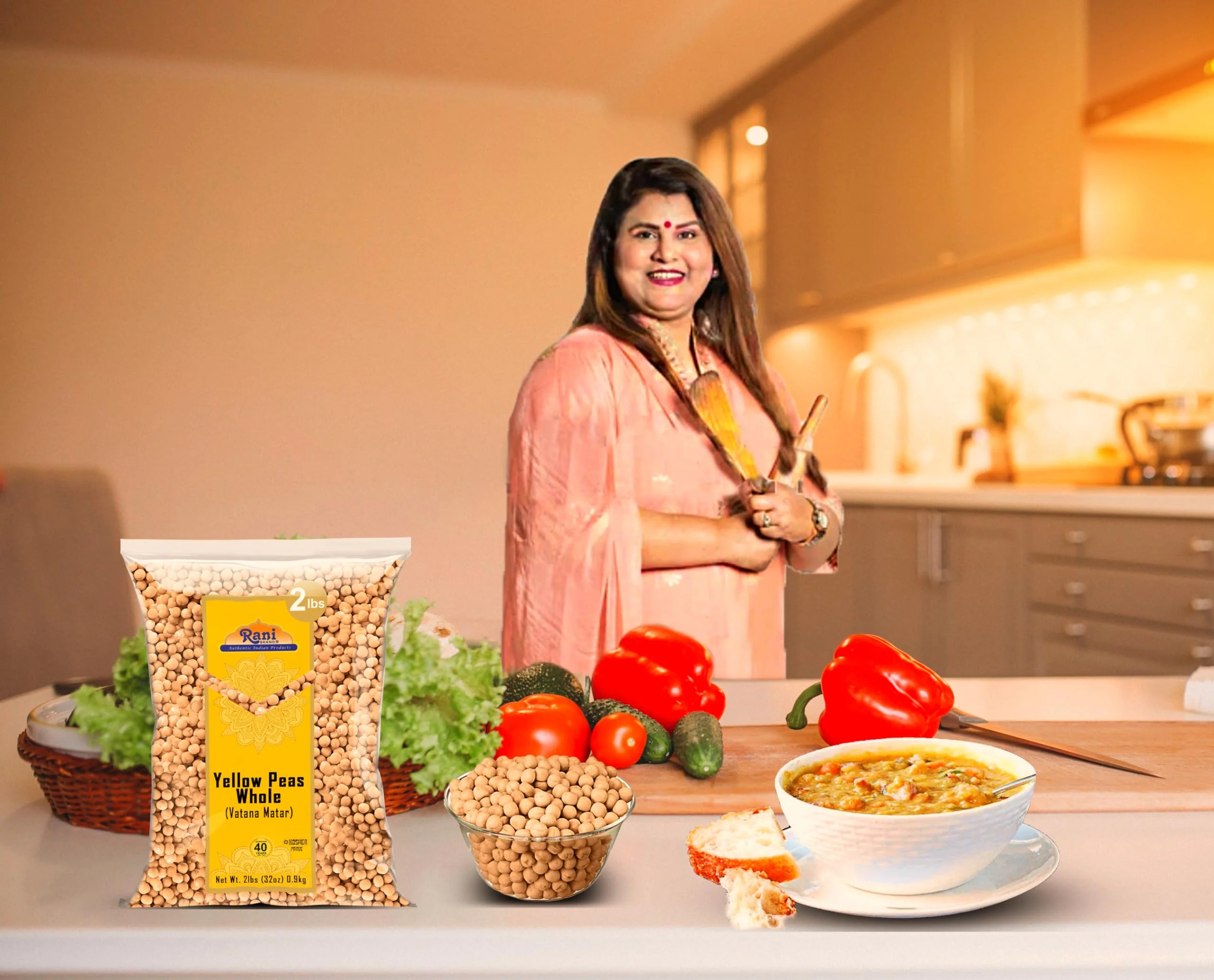 Rani Yellow Peas Whole, Dried (Vatana, Matar) 32oz (2lbs) 907g ~ All Natural | Vegan | Gluten Friendly | Kosher | Product of USA - Image 5