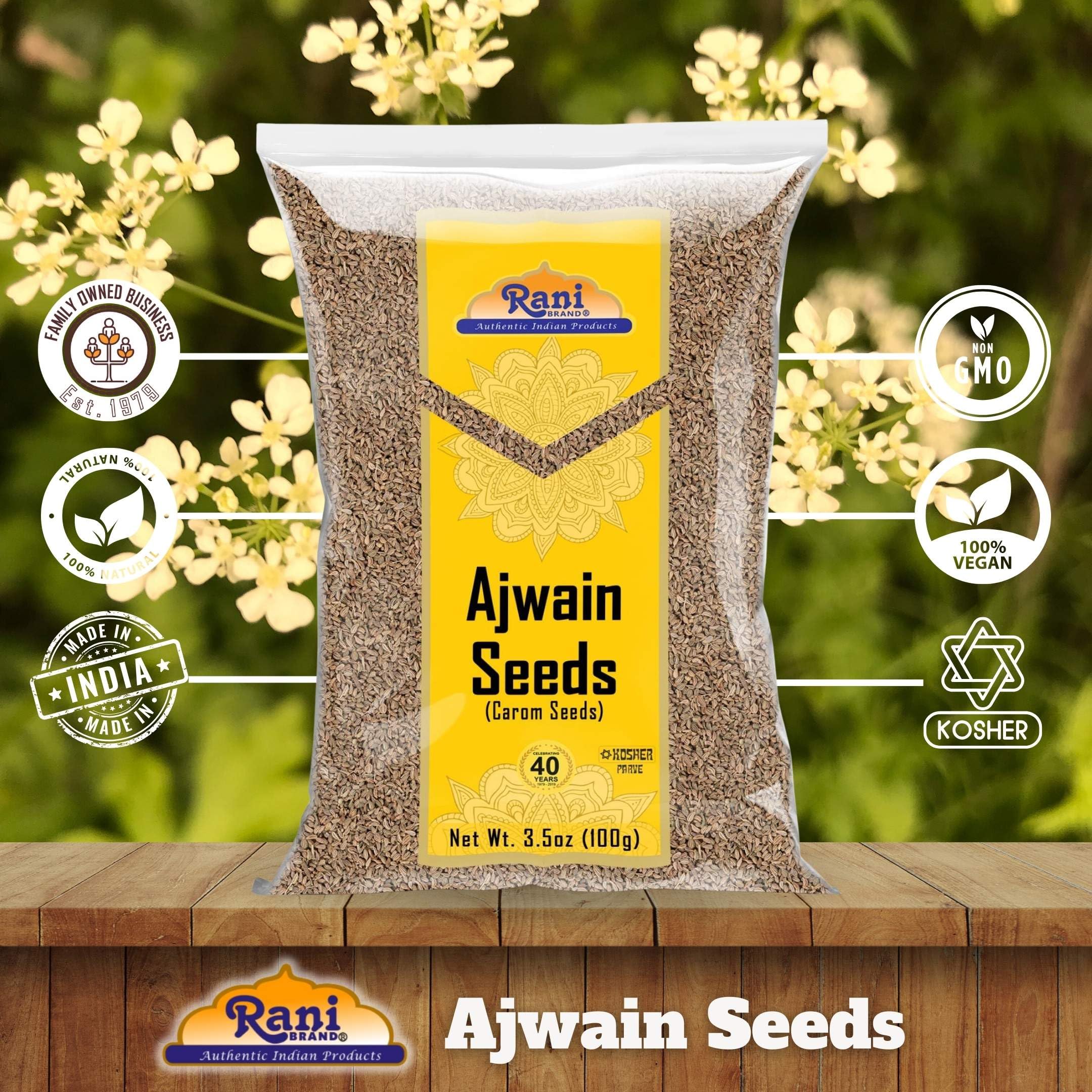 Rani Ajwain Seeds (Carom Bishops Weed) Spice Whole 3.5oz (100g) ~ Natural | Vegan | Gluten Friendly | NON-GMO | Kosher | Indian Origin - Image 4