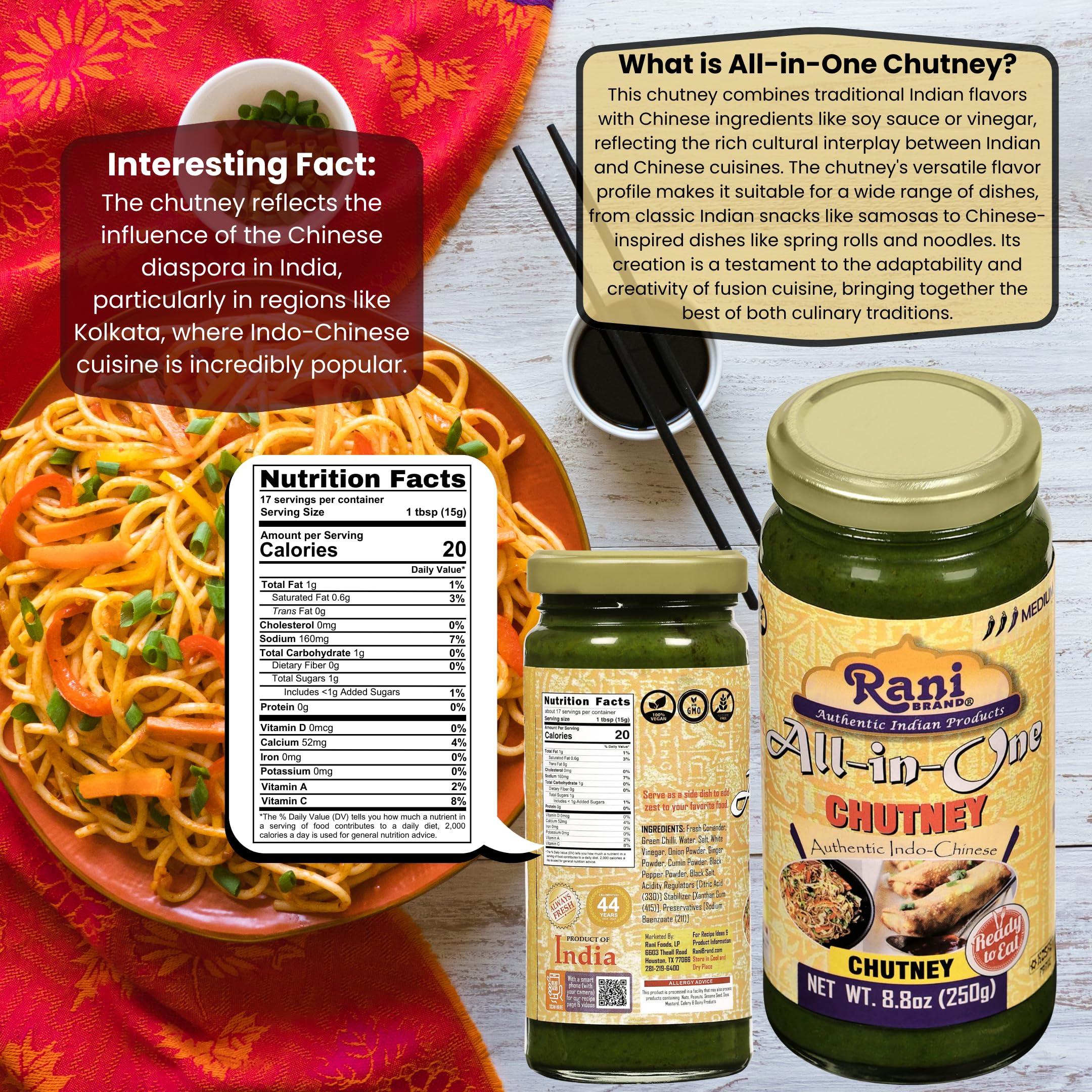 Rani All-in-One Chutney 8.8oz (250g) Glass Jar ~ No Colors | NON-GMO | Kosher | Vegan | Gluten Free | Indian Origin - Image 3