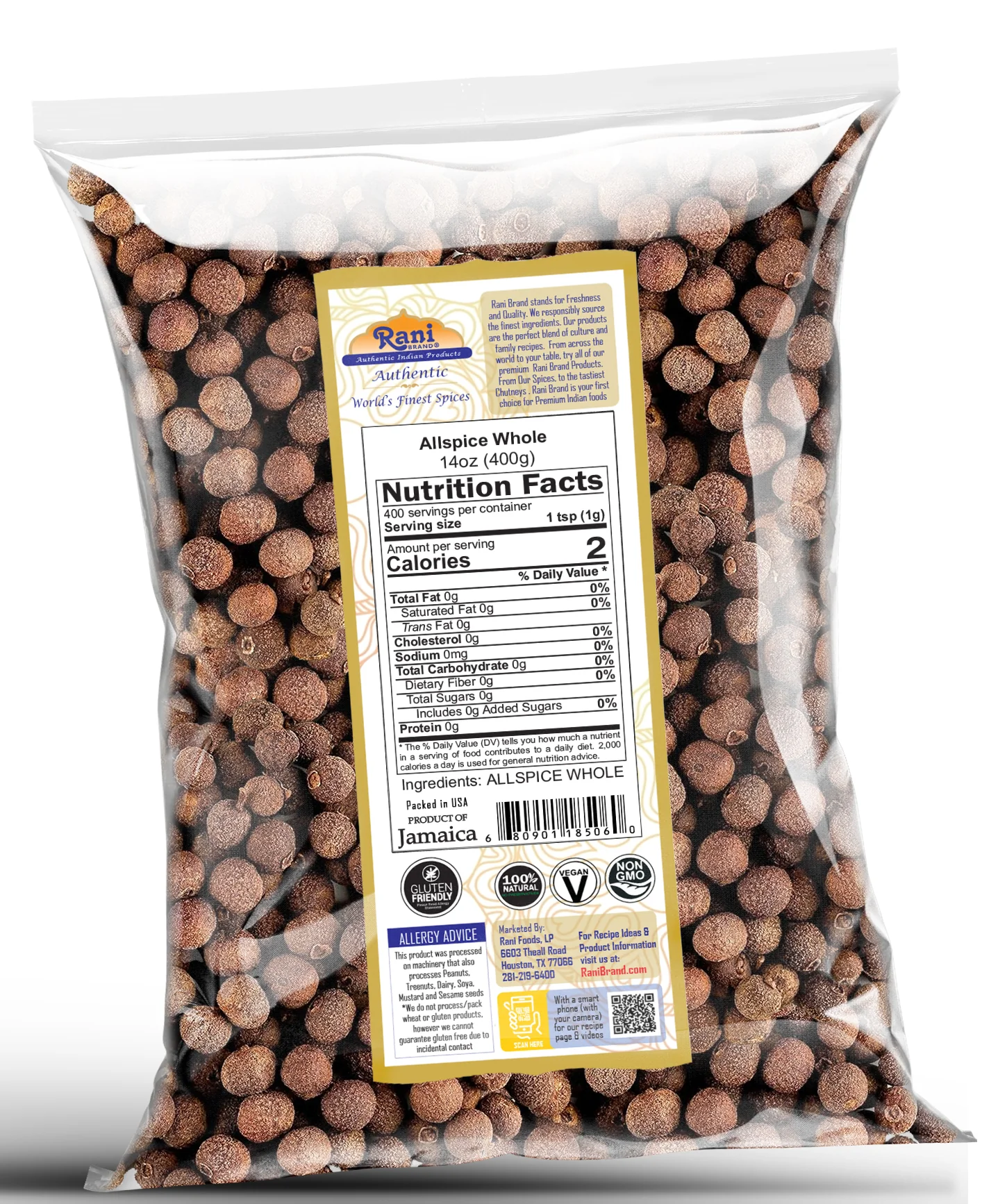 Rani Allspice (Kabab Chini) Whole Spice 14oz (400g) ~ All Natural | Vegan | Gluten Friendly | NON-GMO | Kosher | Indian Origin - Image 4