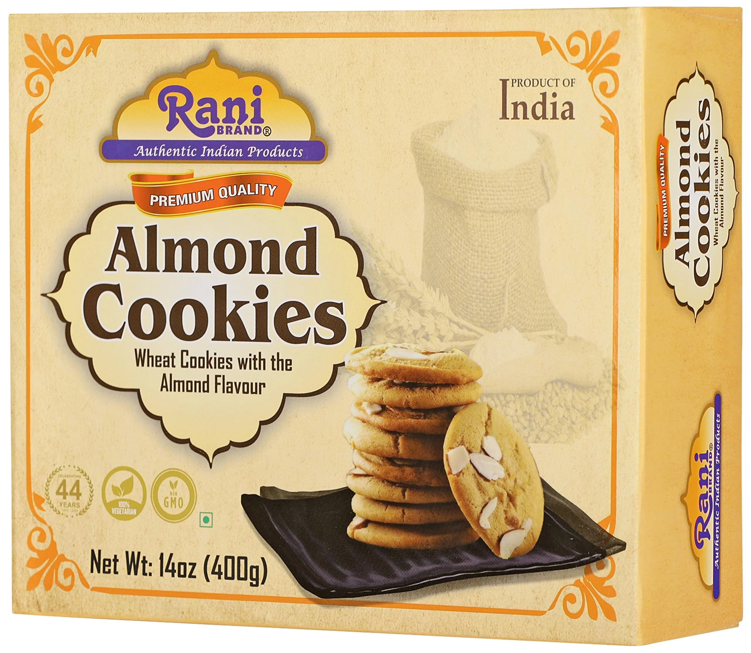 Rani Almond Cookies (Wheat Cookies with Almond Flavor) 14oz (400g) Pack of 3+1 FREE, Premium Quality Indian Cookies ~ Vegan | Non-GMO | Indian Origin - Image 6