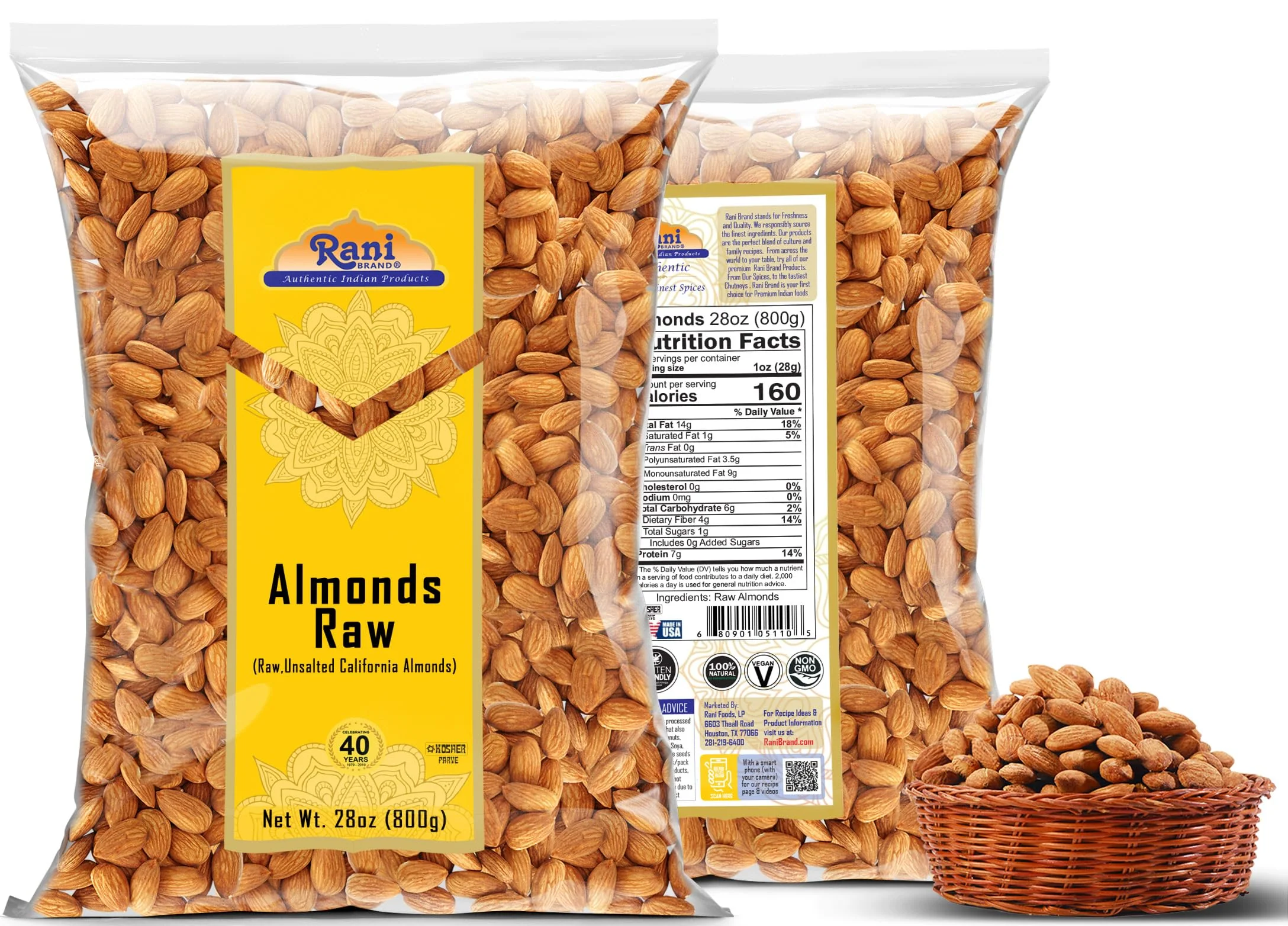 Rani Almonds Whole Raw {4 Sizes Available} - Image 14