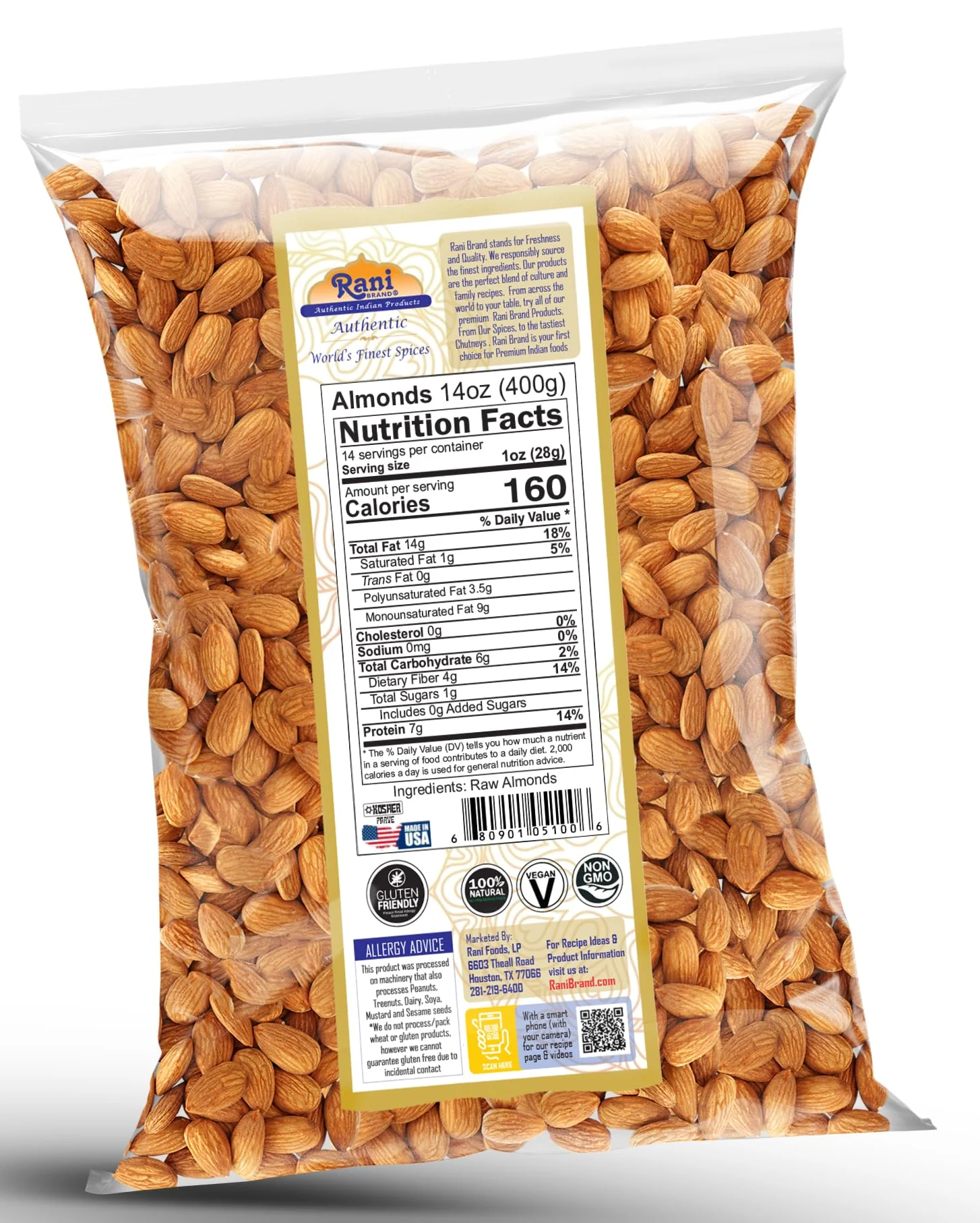 Rani Almonds Whole Raw {4 Sizes Available} - Image 7