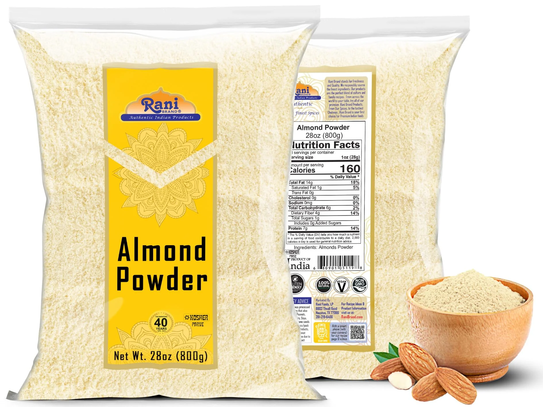 Rani Almonds Powder 28oz (800g) ~ All Natural | Gluten Friendly | NON-GMO | Kosher | Vegan | Product of USA - Image 6
