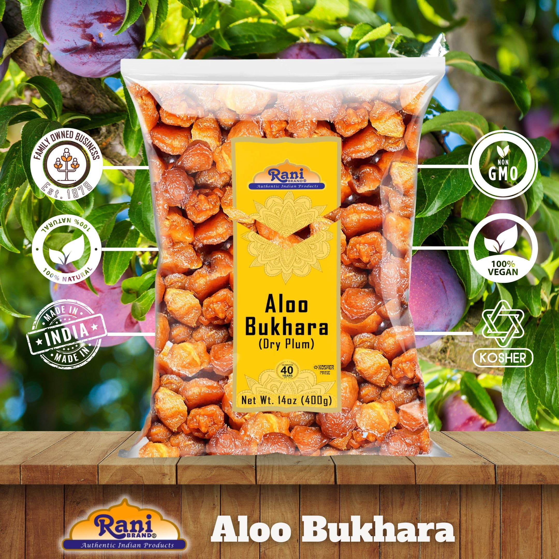 Rani Aloo Bukhara (Dry Plum) 14oz (400g) ~ All Natural | Salt Free | Vegan | Gluten Friendly | NON-GMO | Kosher | Indian Origin - Image 4