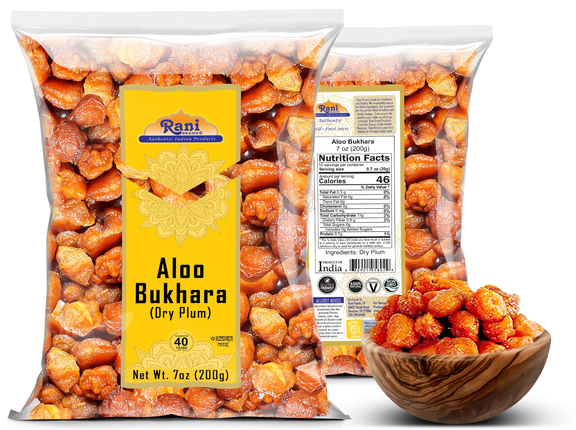 Rani Aloo Bukhara (Dry Plum) 7oz (200g) ~ All Natural | Salt Free | Vegan | Gluten Friendly | NON-GMO | Kosher | Indian Origin - Image 7