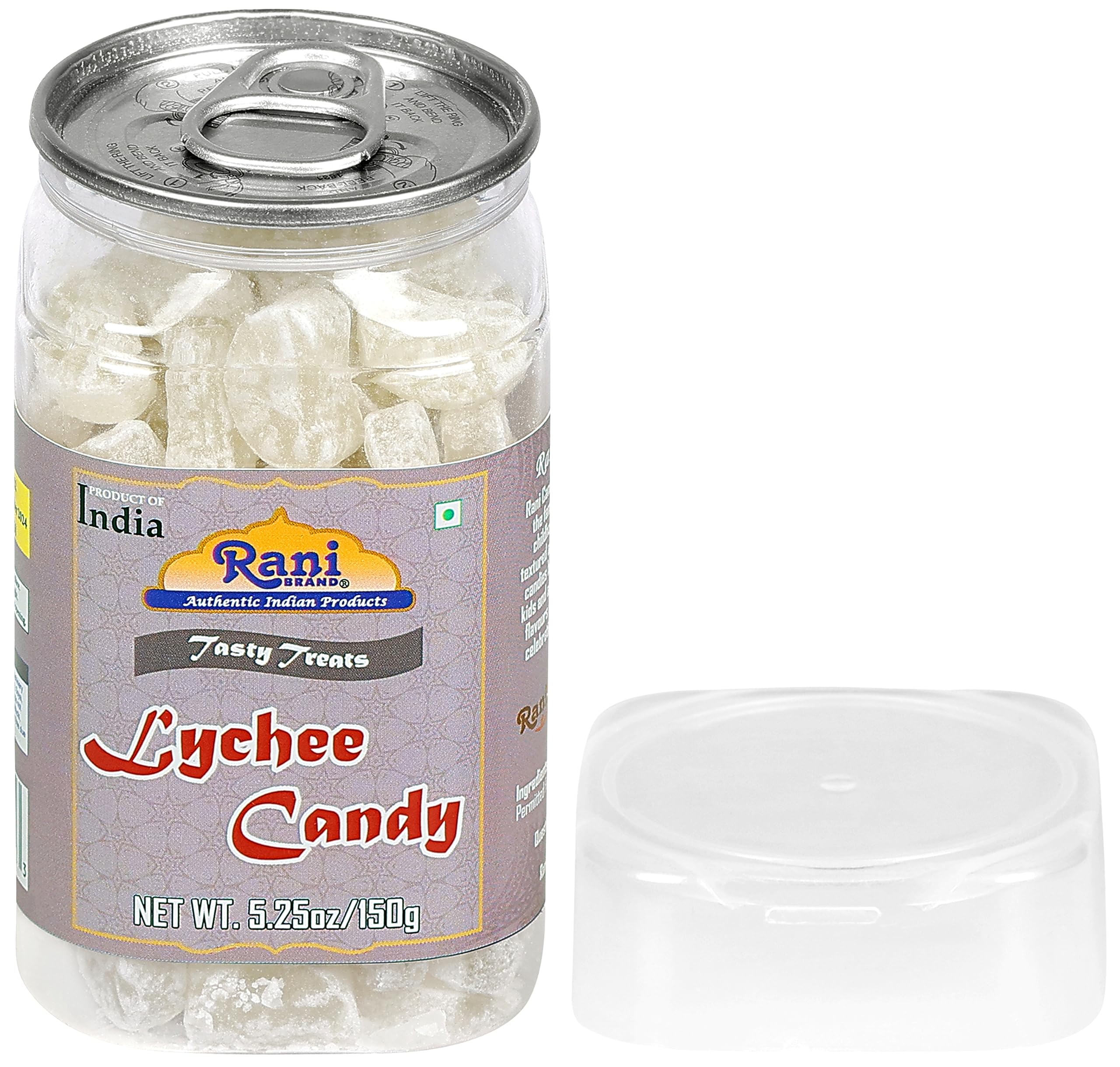 Rani Lychee Candy 5.25oz (150g) Vacuum Sealed, Easy Open Top, Resealable Container ~ Indian Tasty Treats | Vegan | Gluten Friendly | NON-GMO | Indian Origin - Image 3
