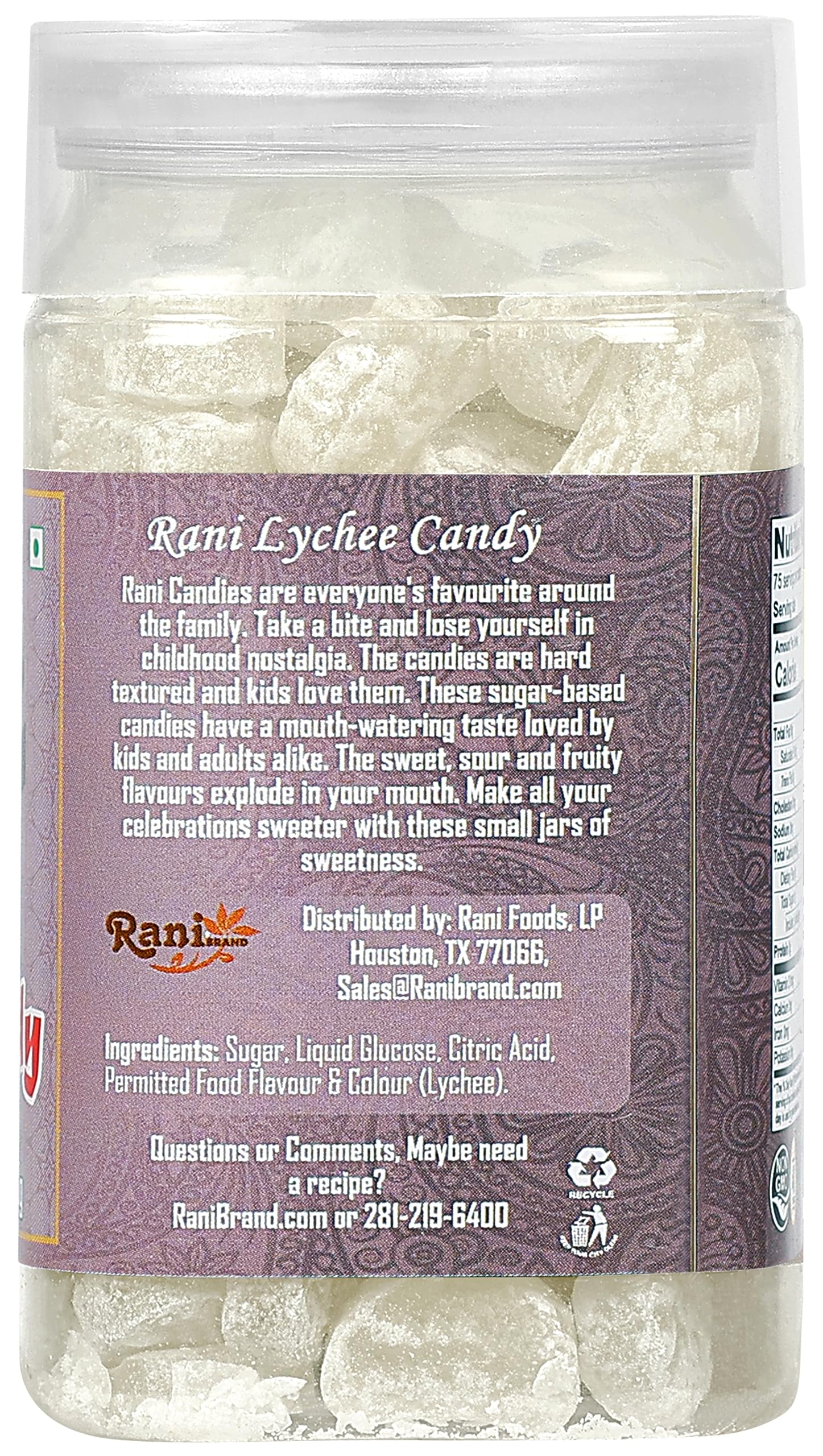Rani Lychee Candy 5.25oz (150g) Vacuum Sealed, Easy Open Top, Resealable Container ~ Indian Tasty Treats | Vegan | Gluten Friendly | NON-GMO | Indian Origin - Image 4
