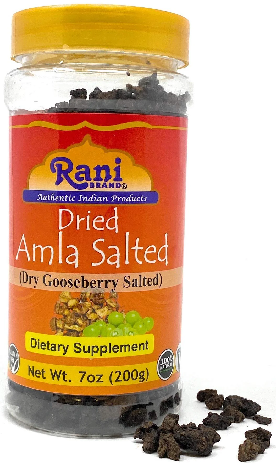Rani Amla (Indian Gooseberry) Whole Salted Dry 7oz (200g) PET Jar ~ All Natural | Gluten Friendly | Vegan | No Fillers | Non-GMO | Indian Origin - Image 2