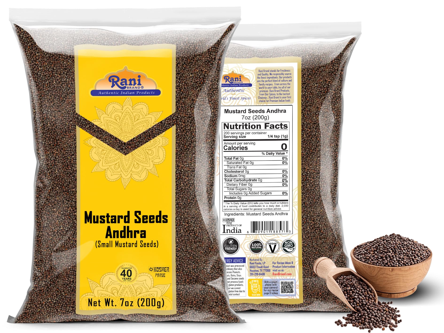 Rani Andra Mustard Seeds (Rai) Whole Spice (Rai Sarson) 7oz (200g) ~ All Natural | Gluten Friendly | NON-GMO | Kosher | Vegan | Indian Origin - Image 6
