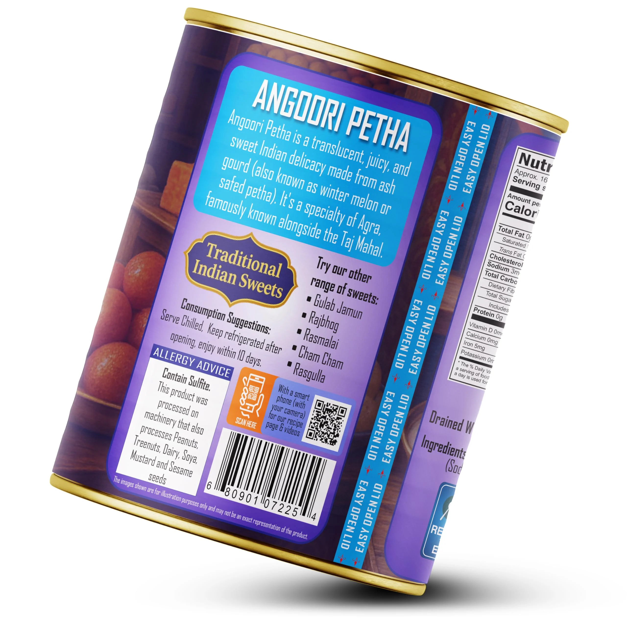 Rani Angoori Petha (Ash Gourd In Rose Flavored Sugar Syrup) 35.3oz (2.2lbs) 1kg, Approximately 14 pieces, Easy Open Lid ~ Ready to eat | Gluten Free | Non-GMO | Kosher | Indian Origin - Image 9