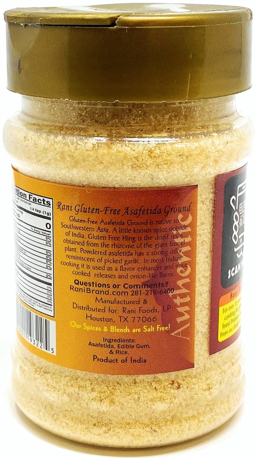 Rani Asafetida (Hing) Ground 3.75oz (106g) Gluten Friendly, PET Jar, Pack of 12 ~ All Natural | Salt Free | Vegan | Non-GMO | Asafoetida Indian Spice | Best for Onion Garlic Substitute - Image 5