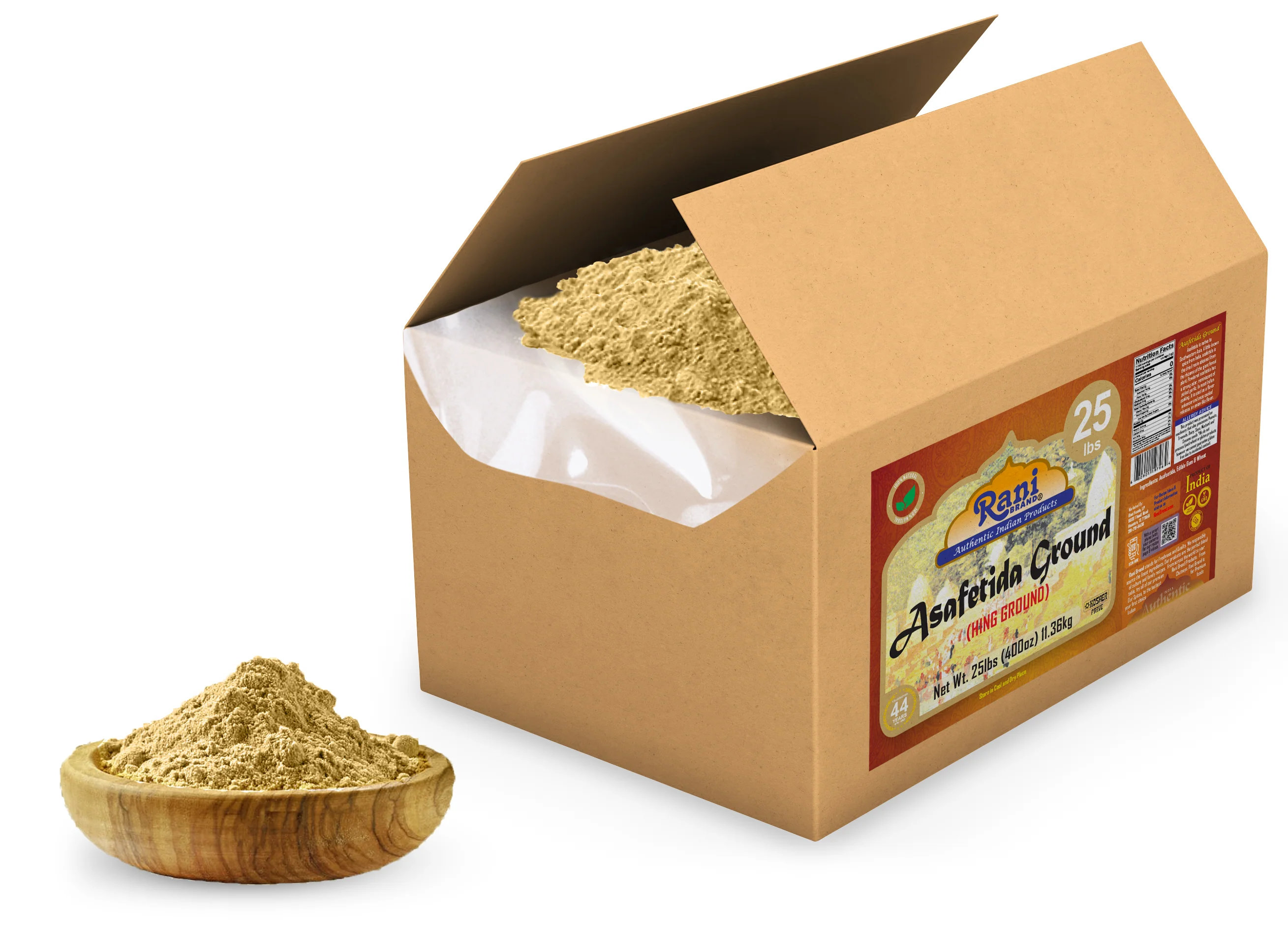 Rani Asafetida (Hing) Ground 400oz (25lbs) 11.36kg Bulk Box ~ All Natural | Salt Free | Vegan | NON-GMO | Kosher | Asafoetida Indian Spice | Best for Onion Garlic Substitute - Image 3