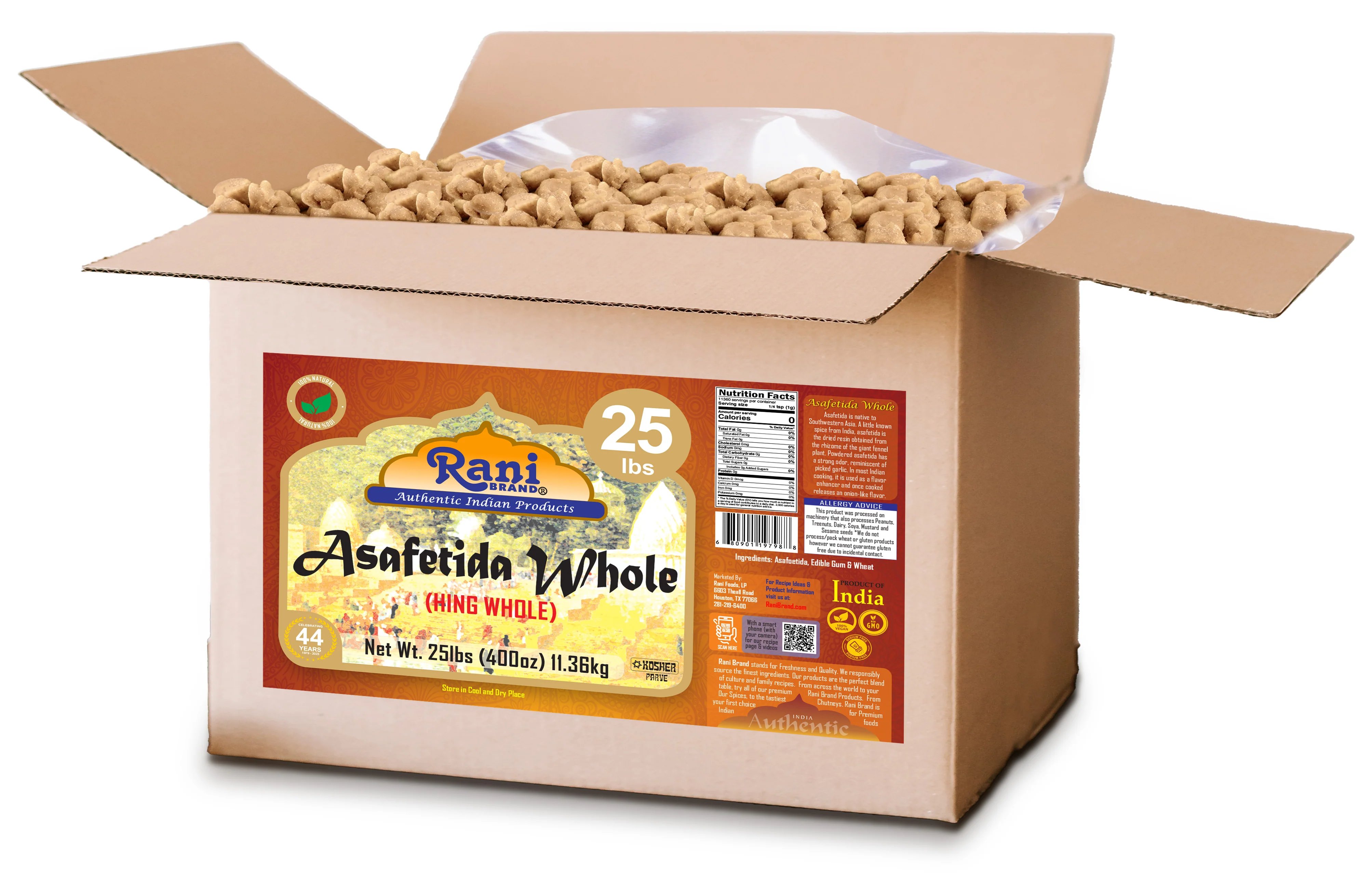 Rani Asafetida (Hing) Whole 400oz (25lbs) 11.36kg Bulk Box ~ All Natural | Salt Free | Vegan | NON-GMO | Kosher | Asafoetida Indian Spice | Best for Onion Garlic Substitute - Image 4