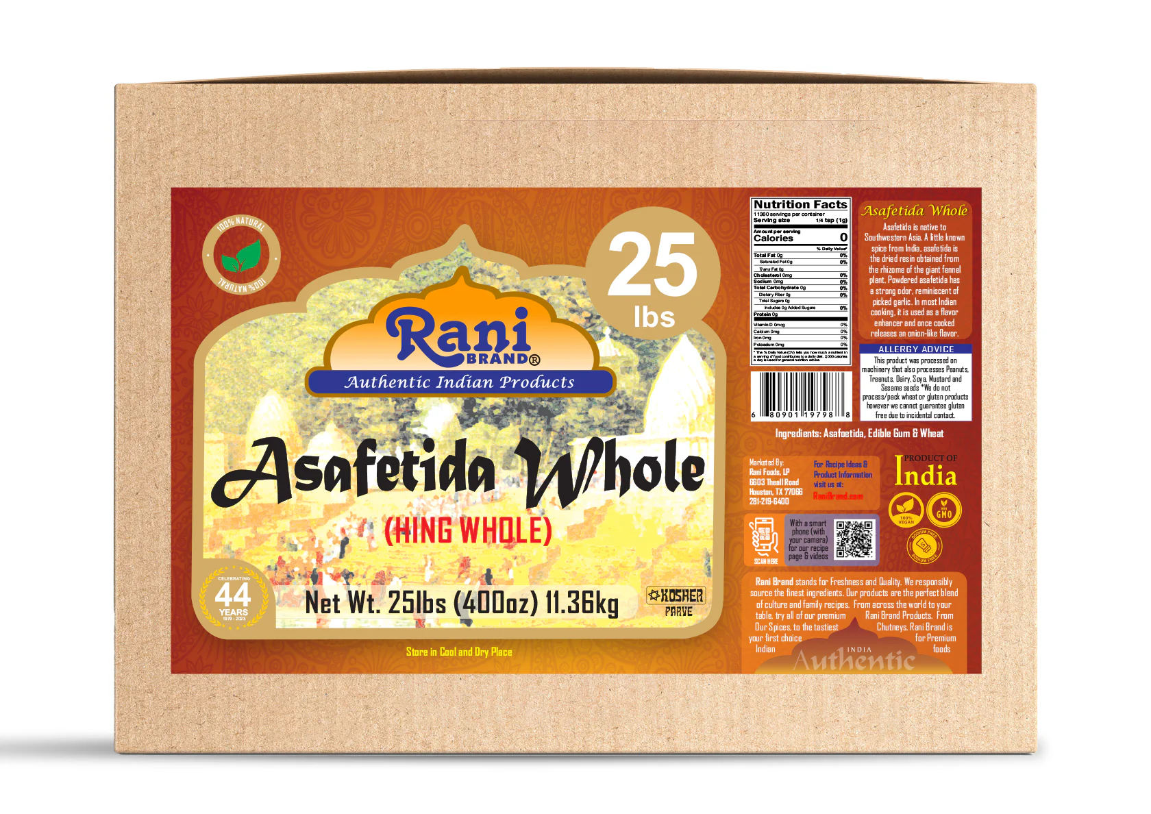 Rani Asafetida (Hing) Whole 400oz (25lbs) 11.36kg Bulk Box ~ All Natural | Salt Free | Vegan | NON-GMO | Kosher | Asafoetida Indian Spice | Best for Onion Garlic Substitute - Image 6