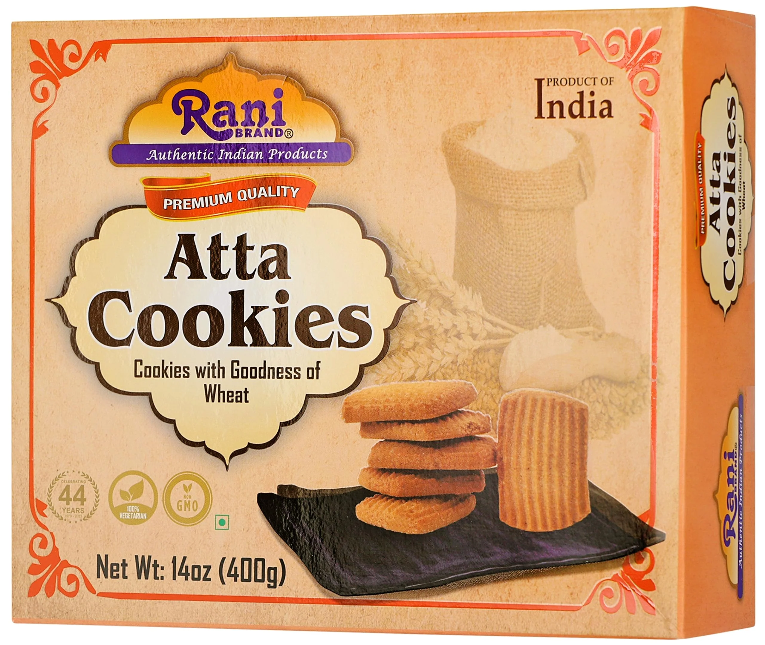 Rani Atta Cookies (Cookies with the Goodness of Wheat) 14oz (400g) Pack of 3+1 FREE, Premium Quality Indian Cookies ~ Vegan | Non-GMO | Indian Origin - Image 6
