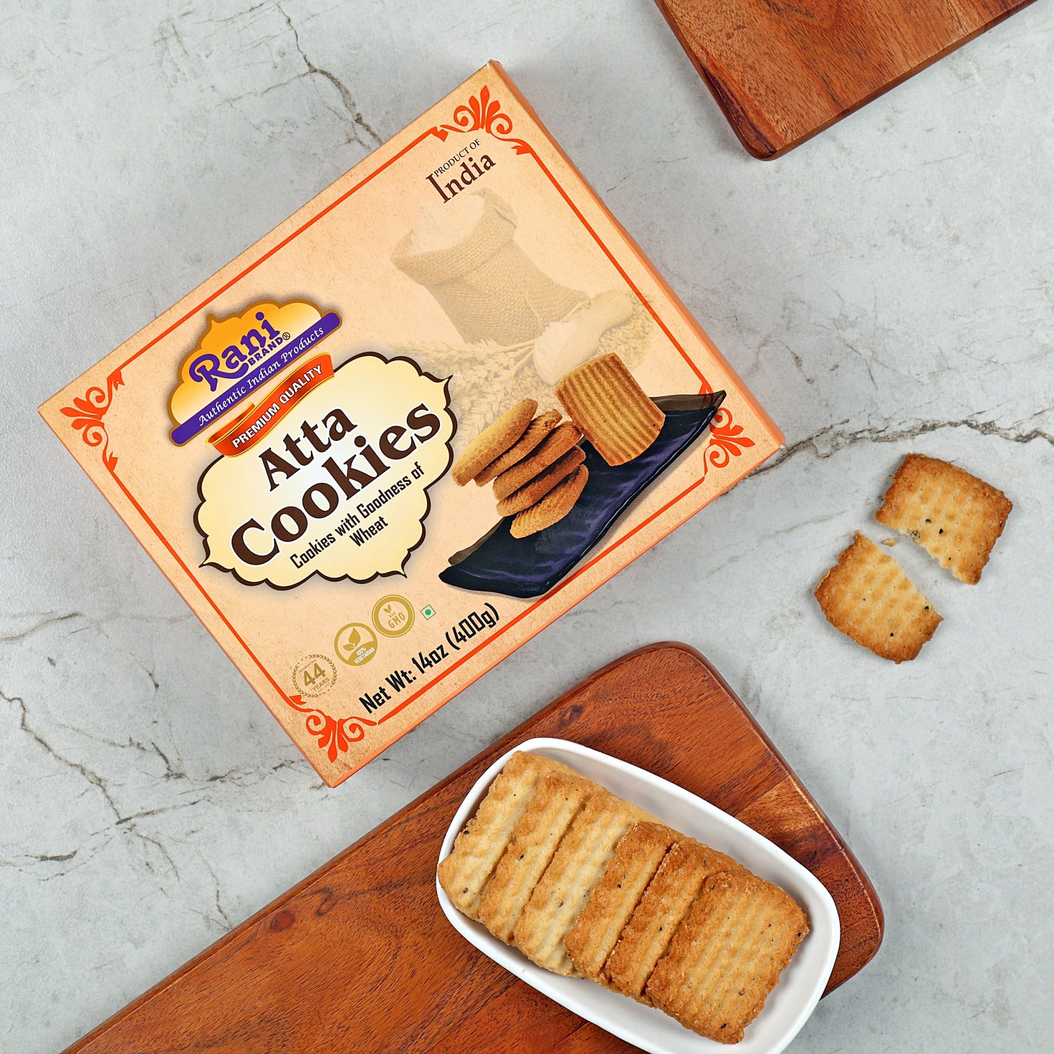 Rani Atta Cookies (Cookies with the Goodness of Wheat) 14oz (400g) Premium Quality Indian Cookies ~ All Natural | Vegan | Non-GMO | Indian Origin - Image 2