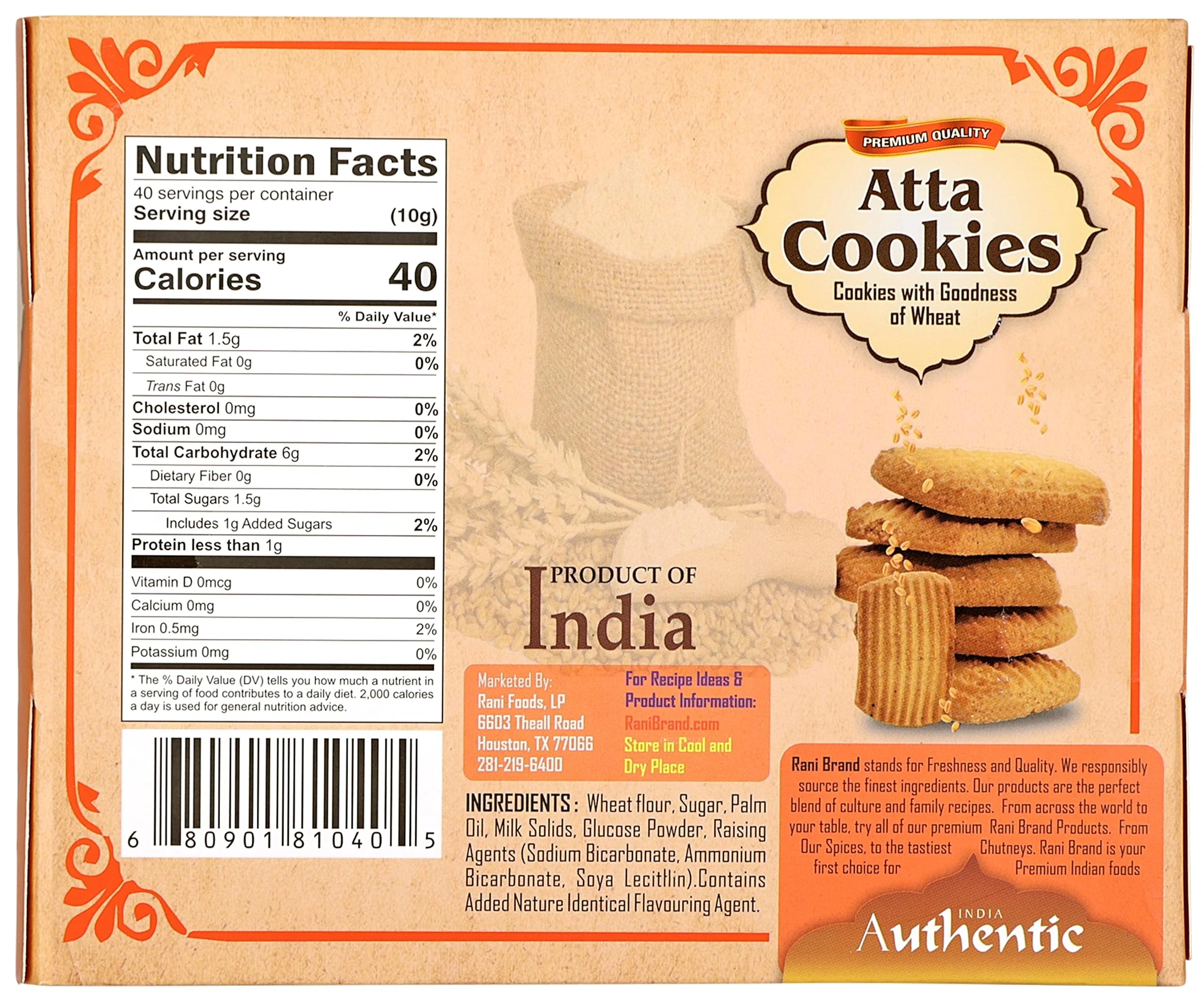 Rani Atta Cookies (Cookies with the Goodness of Wheat) 14oz (400g) Premium Quality Indian Cookies ~ All Natural | Vegan | Non-GMO | Indian Origin - Image 3