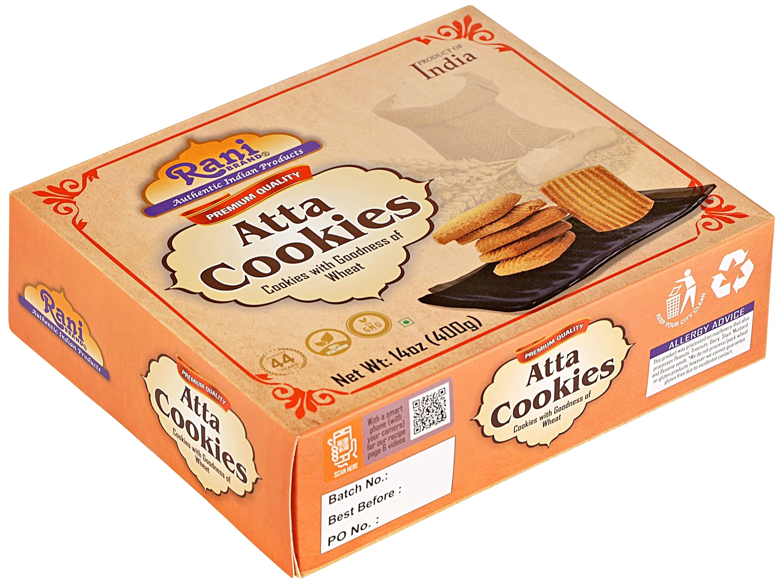 Rani Atta Cookies (Cookies with the Goodness of Wheat) 14oz (400g) Premium Quality Indian Cookies ~ All Natural | Vegan | Non-GMO | Indian Origin - Image 6