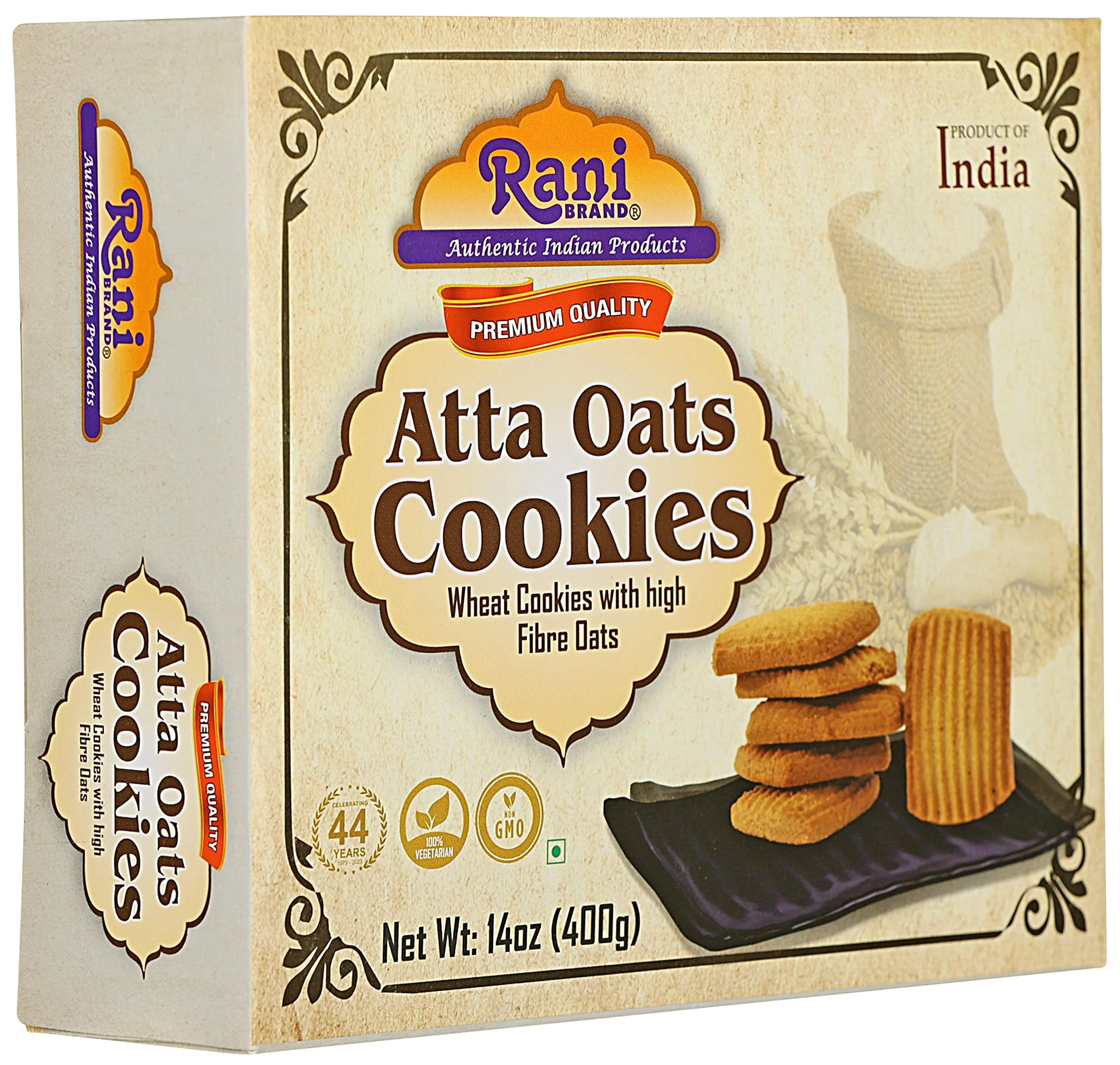 Rani Atta Oats Cookies (Wheat Cookies with High Fibre Oats) 14oz (400g) Premium Quality Indian Cookies ~ All Natural | Vegan | Non-GMO | Indian Origin - Image 4