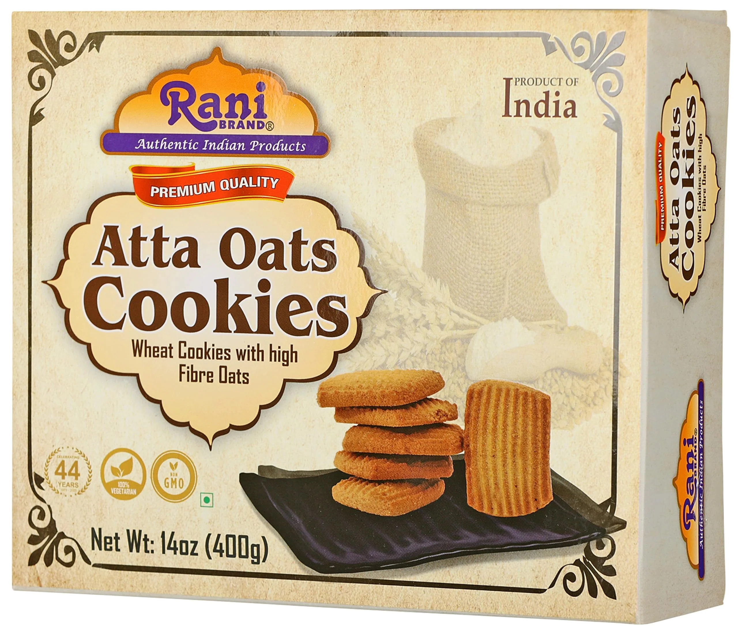 Rani Atta Oats Cookies (Wheat Cookies with High Fibre Oats) 14oz (400g) Premium Quality Indian Cookies ~ All Natural | Vegan | Non-GMO | Indian Origin - Image 5