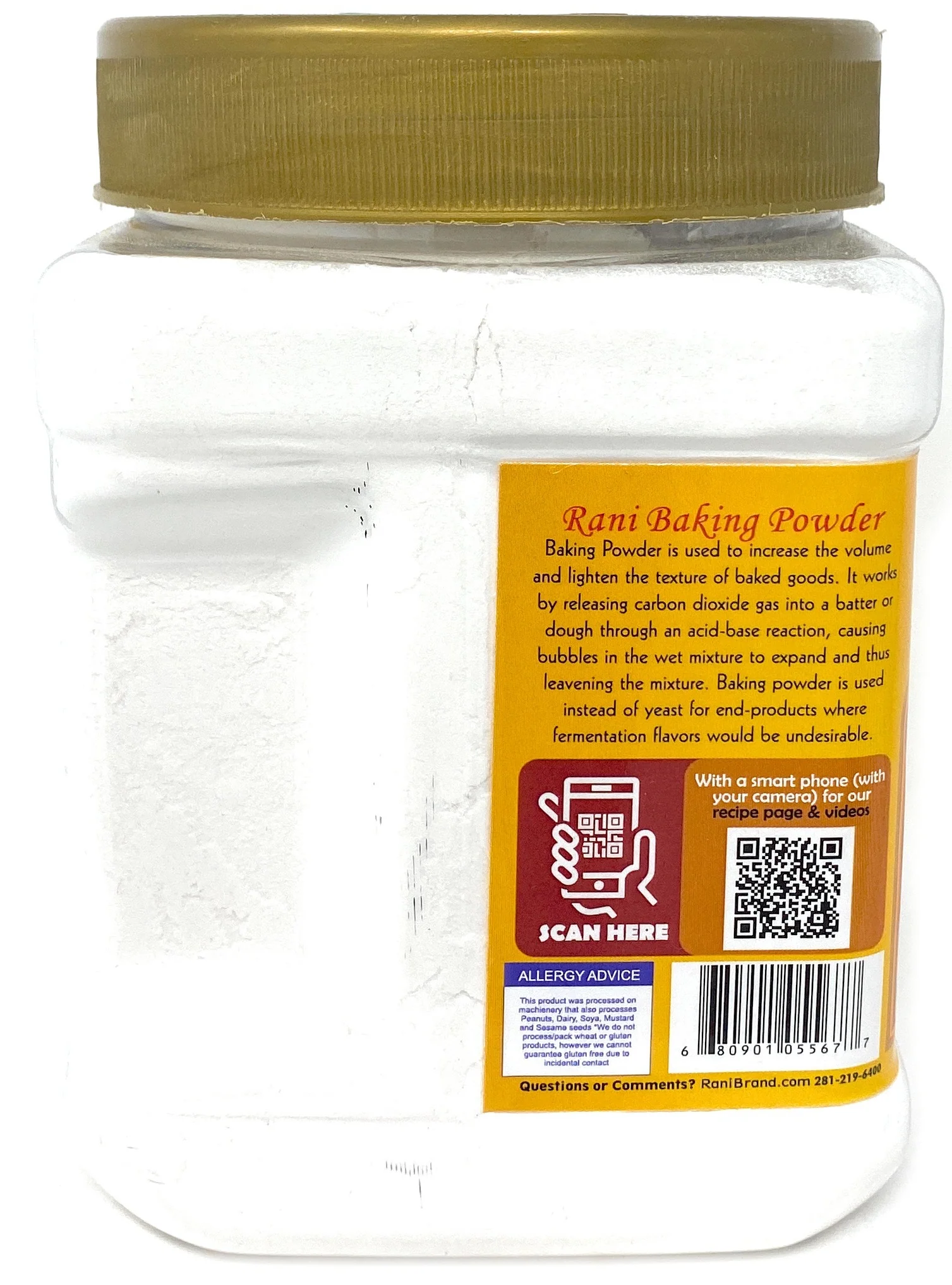 Rani Baking Powder 28oz (1.75lbs) 800g PET Jar ~ Used for cooking, NON-GMO | Indian Origin | Gluten Friendly - Image 3