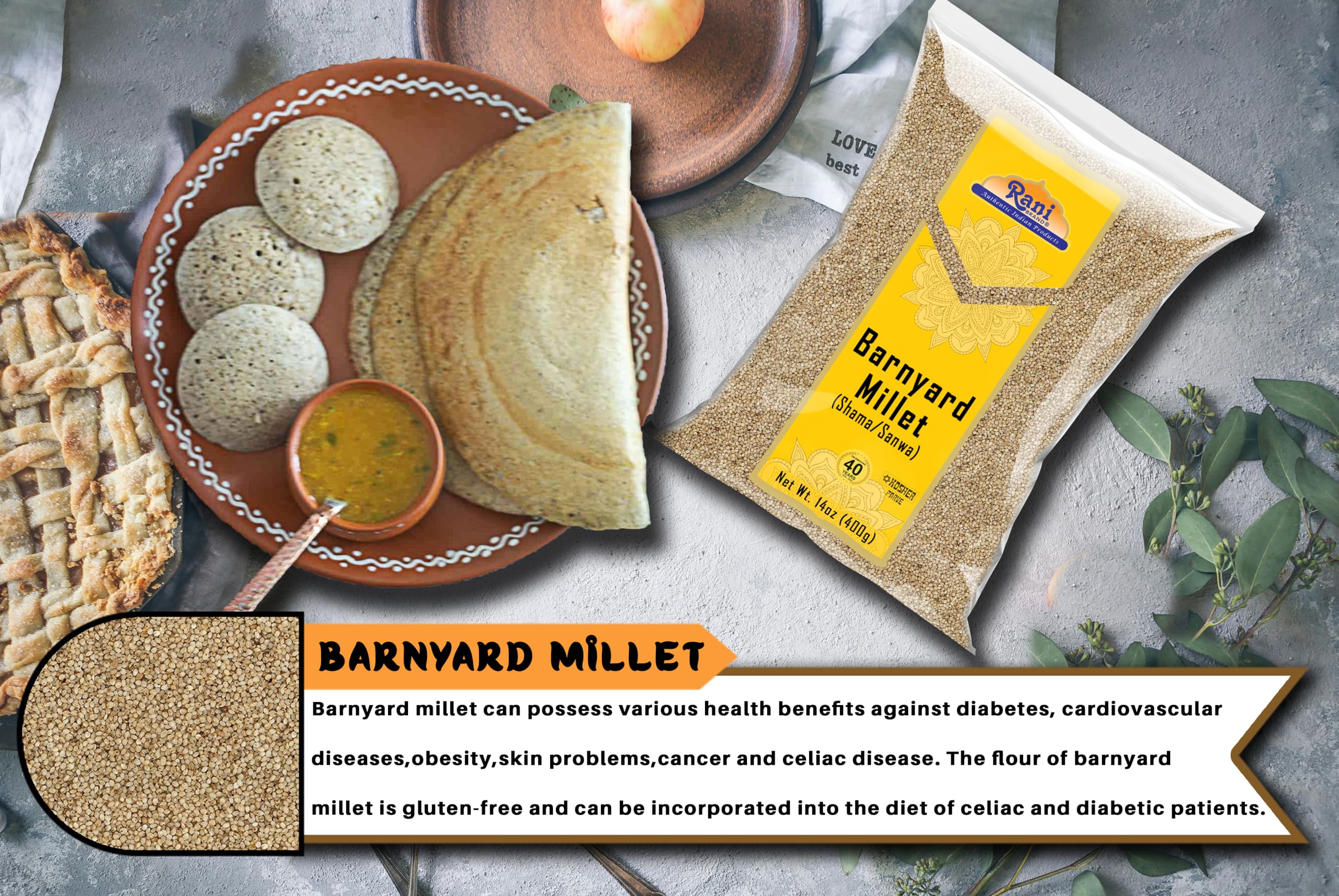 Rani Barnyard Millet (Echinochloa Esculenta Frumantacea) Whole Ancient Grain Seeds 14oz (400g) ~ All Natural | Gluten Friendly | NON-GMO | Kosher | Vegan | Indian Origin | Shama/Sanwa - Image 6