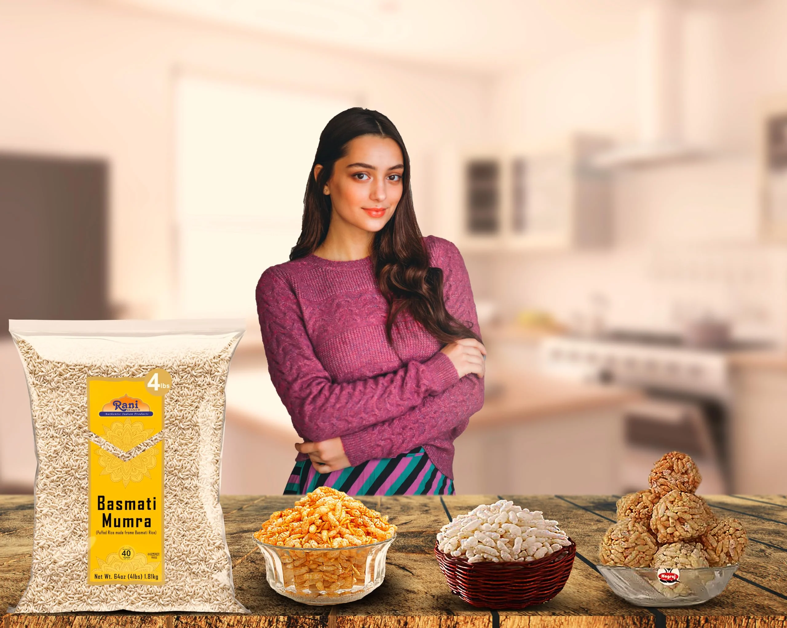 Rani Basmati Mumra (Puffed Rice) 64oz (4lbs) 1.81kg Bulk ~ All Natural | No Color | Gluten Friendly | Vegan | NON-GMO | Kosher | No Salt or fillers | Indian Origin - Image 5