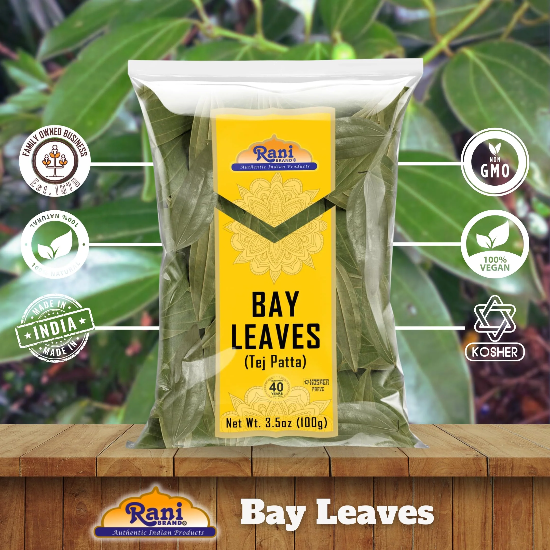Rani Bay Leaf (Leaves) Whole Spice Hand Selected Extra Large 3.5oz (100g) ~ All Natural | Gluten Friendly | NON-GMO | Kosher | Vegan | Indian Origin (Tej Patta) - Image 4