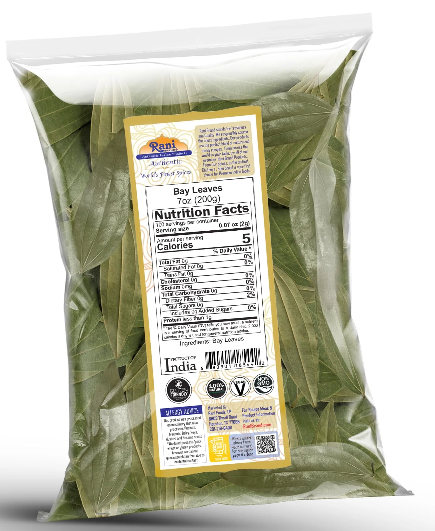 Rani Bay Leaf (Leaves) Whole Spice Hand Selected Extra Large 7oz (200g) ~ All Natural | Gluten Friendly | NON-GMO | Kosher | Vegan | Indian Origin (Tej Patta) - Image 8