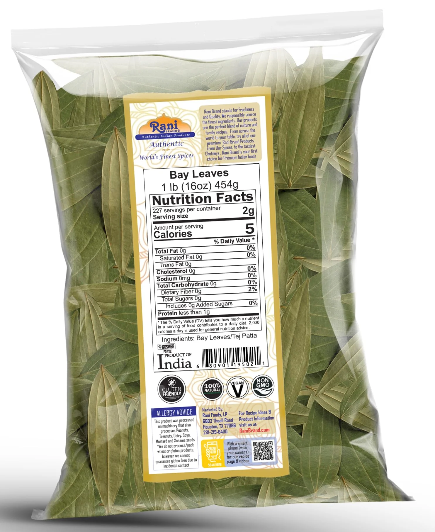 Rani Bay Leaf (Leaves) Whole Spice Hand Selected Extra Large 16oz (1lb) 454g Poly ~ All Natural | Gluten Friendly | NON-GMO | Kosher | Vegan | Indian Origin - Image 8