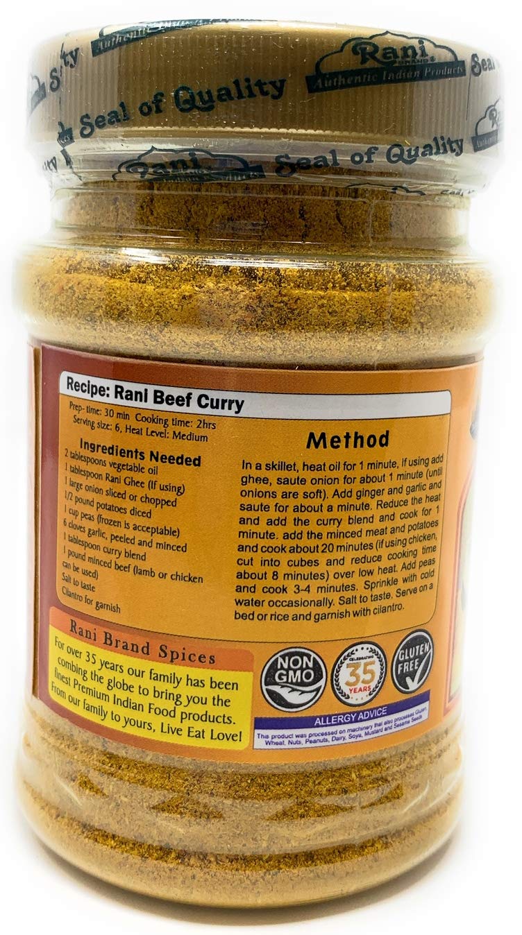 Rani Beef Curry Masala Natural 10-Spice Blend 3oz (85g) PET Jar ~ Salt Free | Vegan | Gluten Friendly | NON-GMO | No Colors | Indian Origin - Image 3