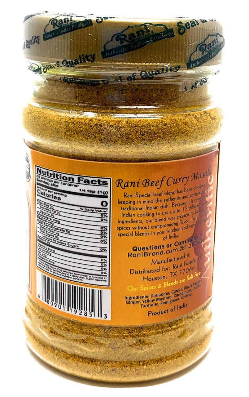 Rani Beef Curry Masala Natural 10-Spice Blend 3oz (85g) PET Jar ~ Salt Free | Vegan | Gluten Friendly | NON-GMO | No Colors | Indian Origin - Image 4