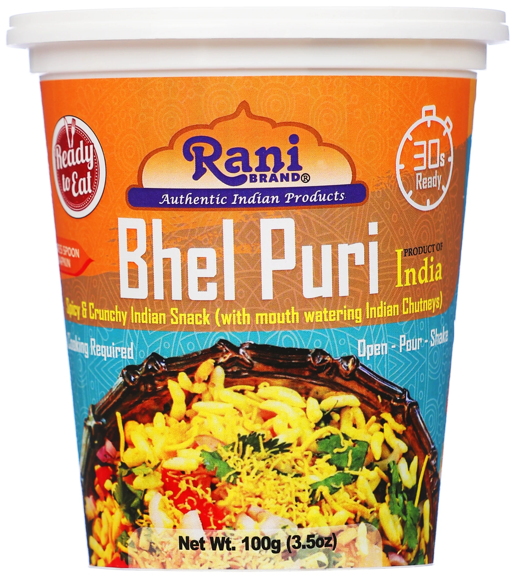 Rani Bhel Puri Cup (Spicy & Crunchy Indian Snack w/ mouth watering Indian Chutneys) 3.5oz (100g), Pack of 6+1 FREE ~ Ready to Eat | Vegan | NON-GMO | Indian Origin - Image 6