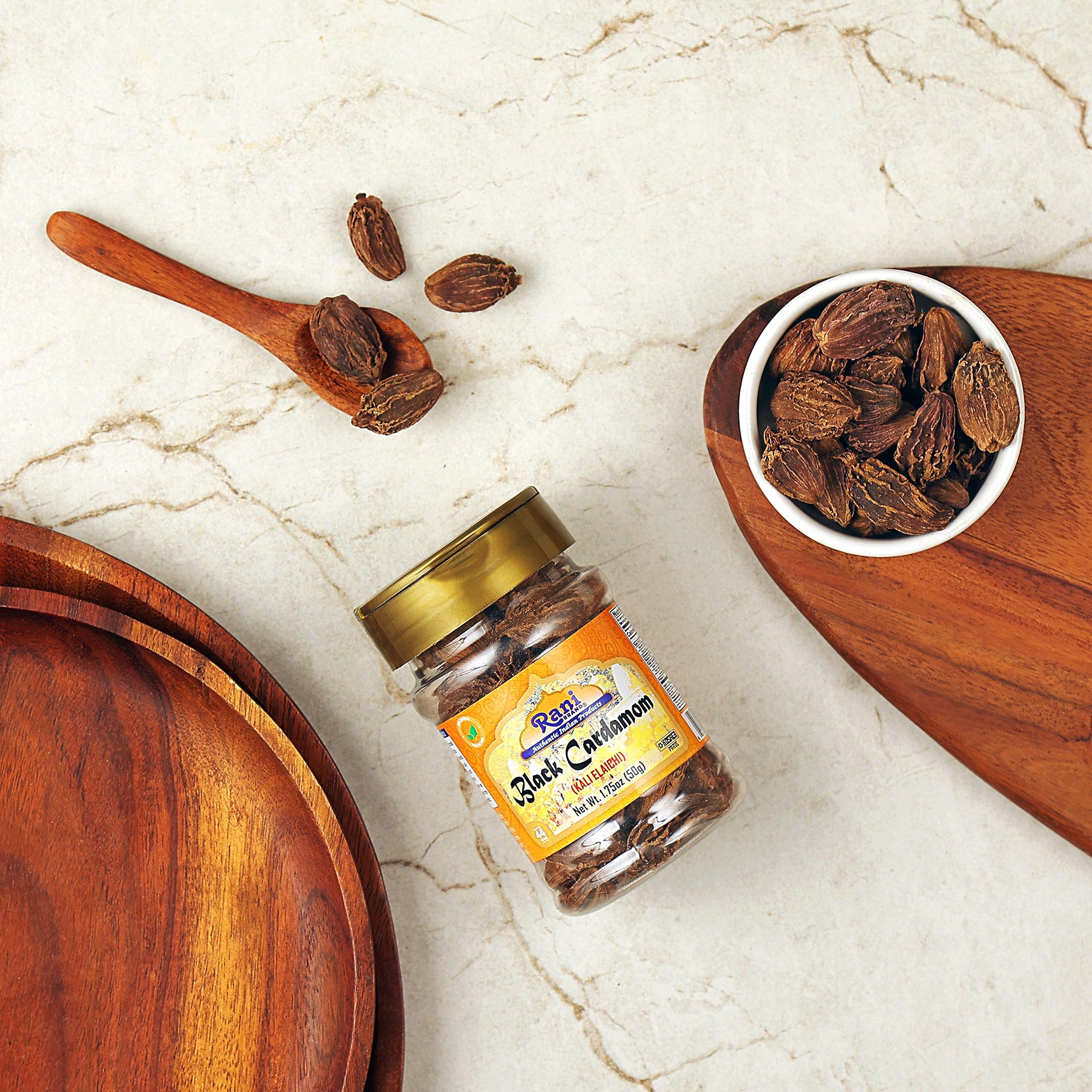 Rani Black Cardamom Pods (Kali Elachi) Whole Indian Spice 1.75oz (50g) PET Jar ~ Natural | Vegan | Gluten Friendly | NON-GMO | Kosher | Indian Origin - Image 5