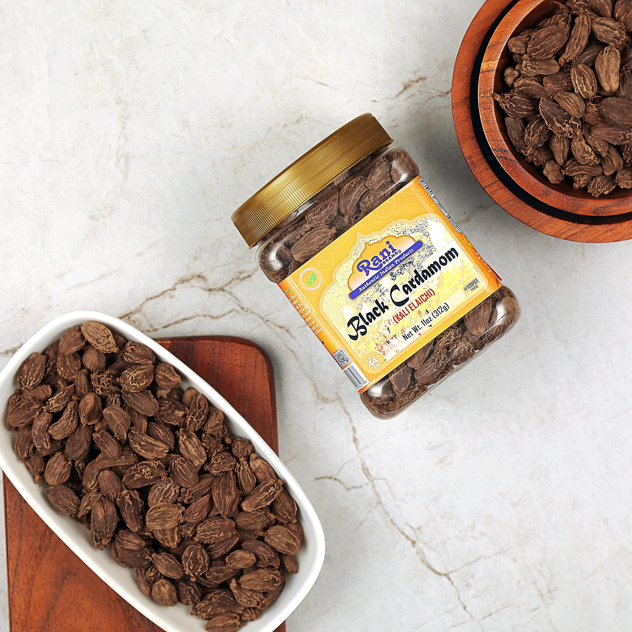 Rani Black Cardamom Pods (Kali Elachi) Whole Indian Spice 11oz (312g) PET Jar ~ Natural | Vegan | Gluten Friendly | NON-GMO | Kosher | Indian Origin - Image 5