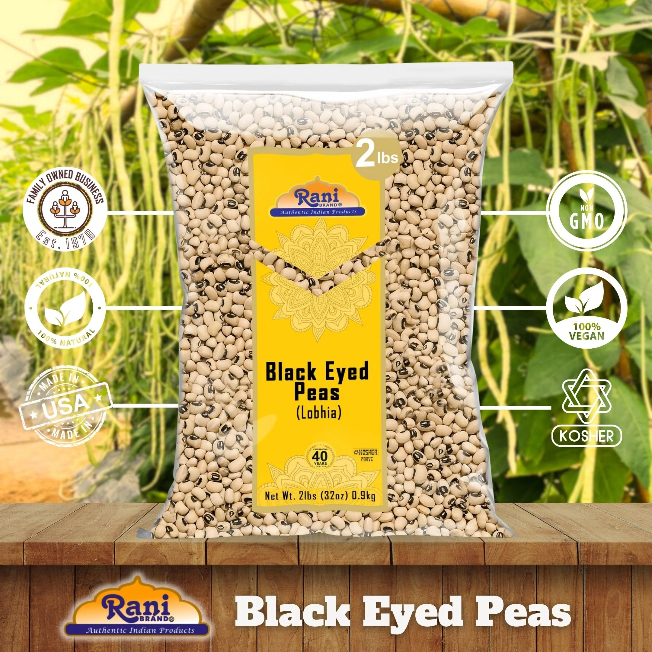 Rani Black Eyed Peas, Dried (Lobhia) 32oz (2lbs) 907g ~ All Natural | Vegan | Kosher | Gluten Friendly | Product of USA - Image 4