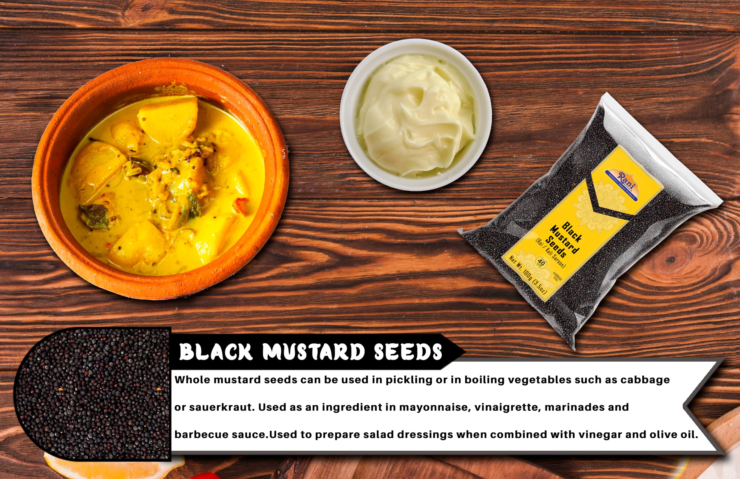 Rani Black Mustard Seeds Whole Spice (Kali Rai) 3.5oz (100g) ~ All Natural | Gluten Friendly | NON-GMO | Kosher | Vegan - Image 6
