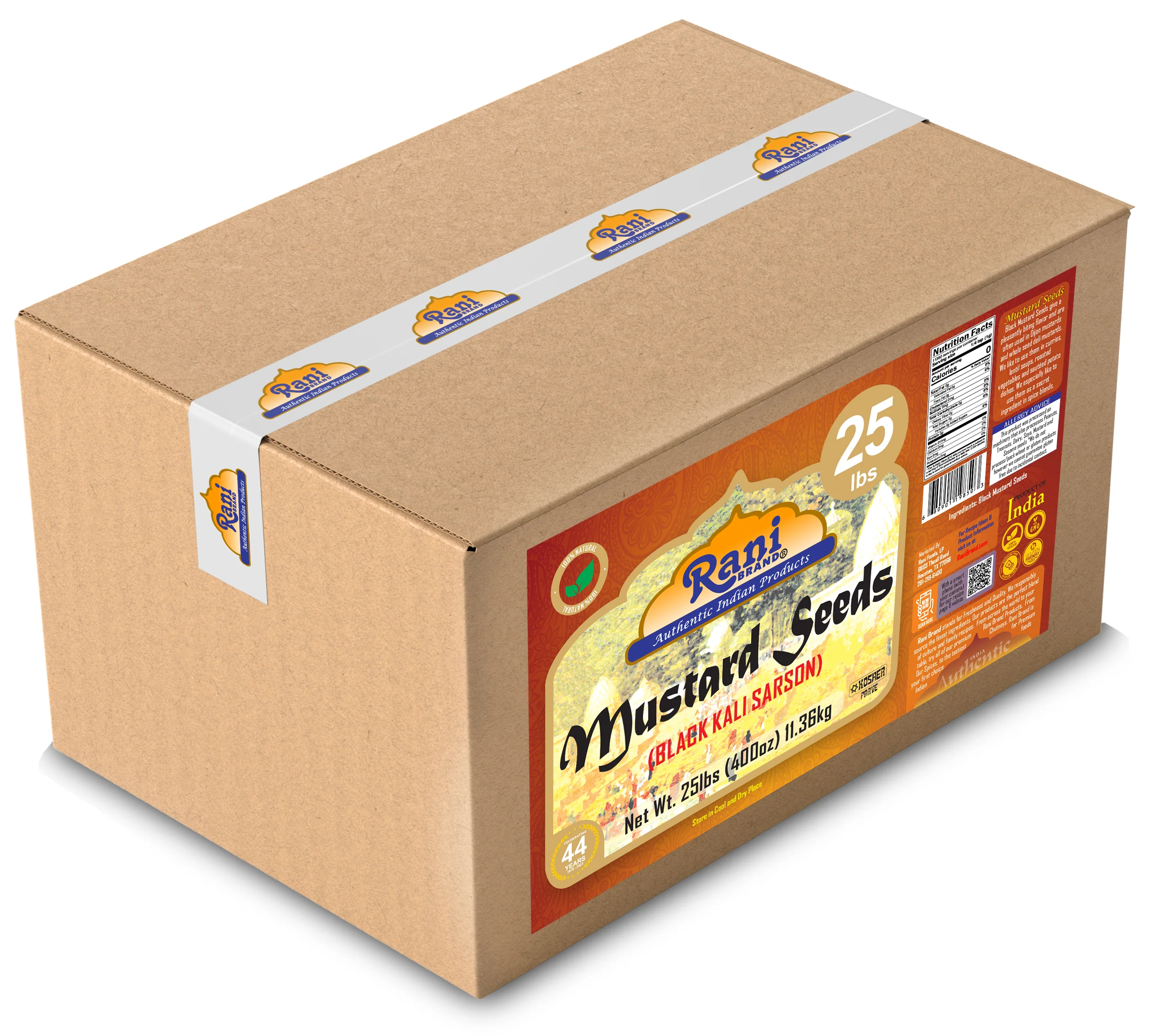 Rani Black Mustard Seeds Whole Spice (Kali Rai) 400oz (25lbs) 11.36kg Bulk Box ~ All Natural | Gluten Friendly | NON-GMO | Kosher | Vegan | Indian Origin - Image 5