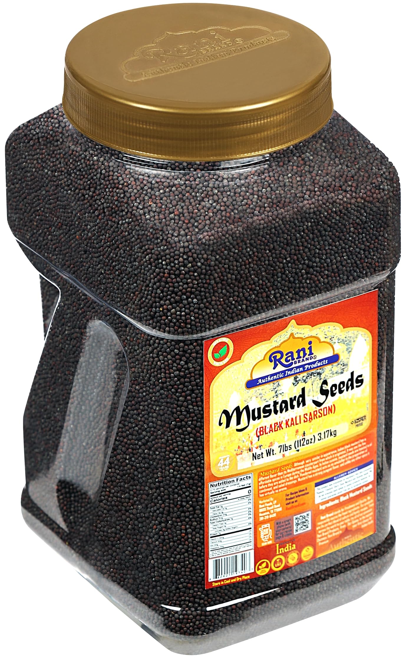 Rani Black Mustard Seeds Whole Spice (Kali Rai) 112oz (7lbs) 3.18kg Bulk PET Jar ~ All Natural | Gluten Friendly | NON-GMO | Vegan | Kosher | Indian Origin - Image 7