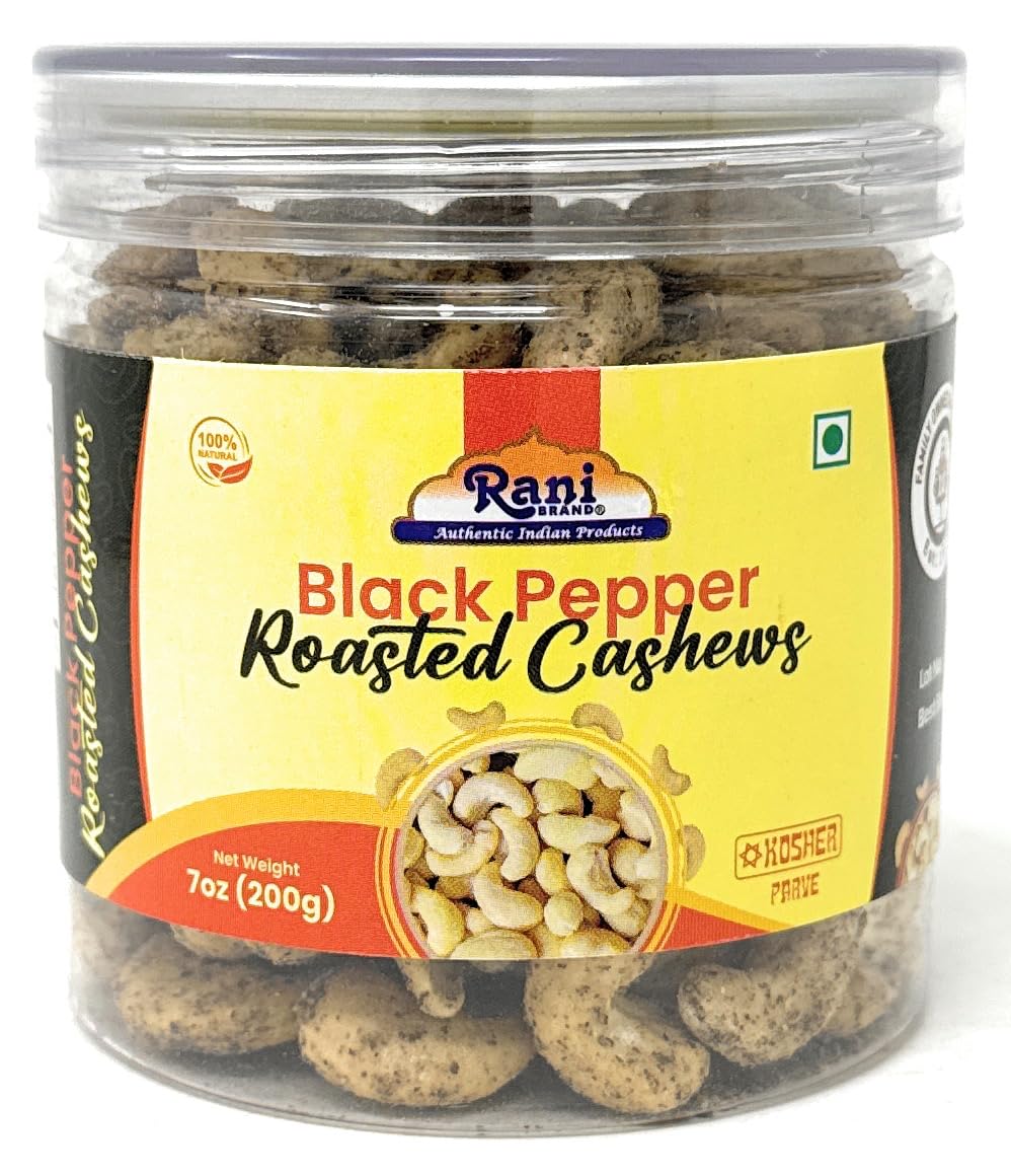 Rani Black Pepper Roasted Cashews 14oz (400g) PET Jar, Pack of 6, Non-Fried, Oil Free ~ All Natural | Vegan | Gluten Friendly | NON-GMO | Kosher | Air Roasted, Crunchy & Flavorful - Image 2