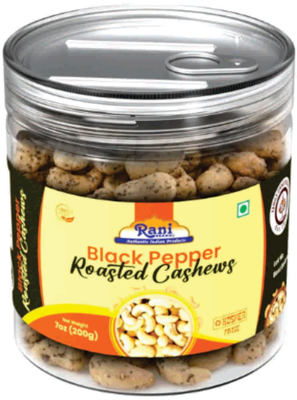 Rani Black Pepper Roasted Cashews 7oz (200g) PET Jar, Non-Fried, Oil Free ~ All Natural | Vegan | Gluten Friendly | NON-GMO | Kosher | Air Roasted, Crunchy & Flavorful - Image 8