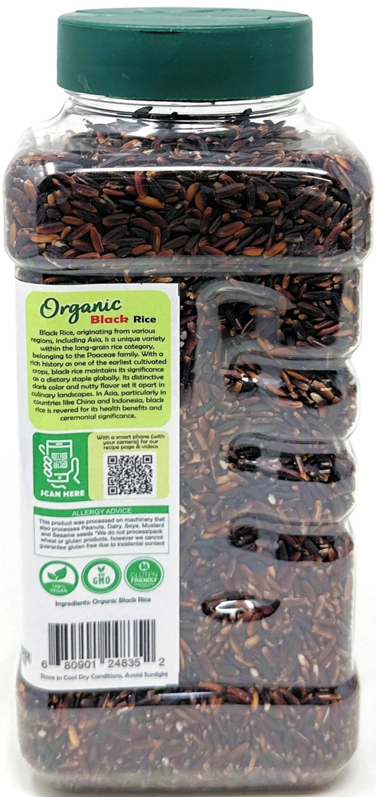 Rani Black Rice Extra Long Aged 28oz (1.75lbs) 800g PET Jar ~ All Natural | Gluten Friendly | Vegan | Indian Origin | Kosher | Export Quality | USDA Certified Organic - Image 6